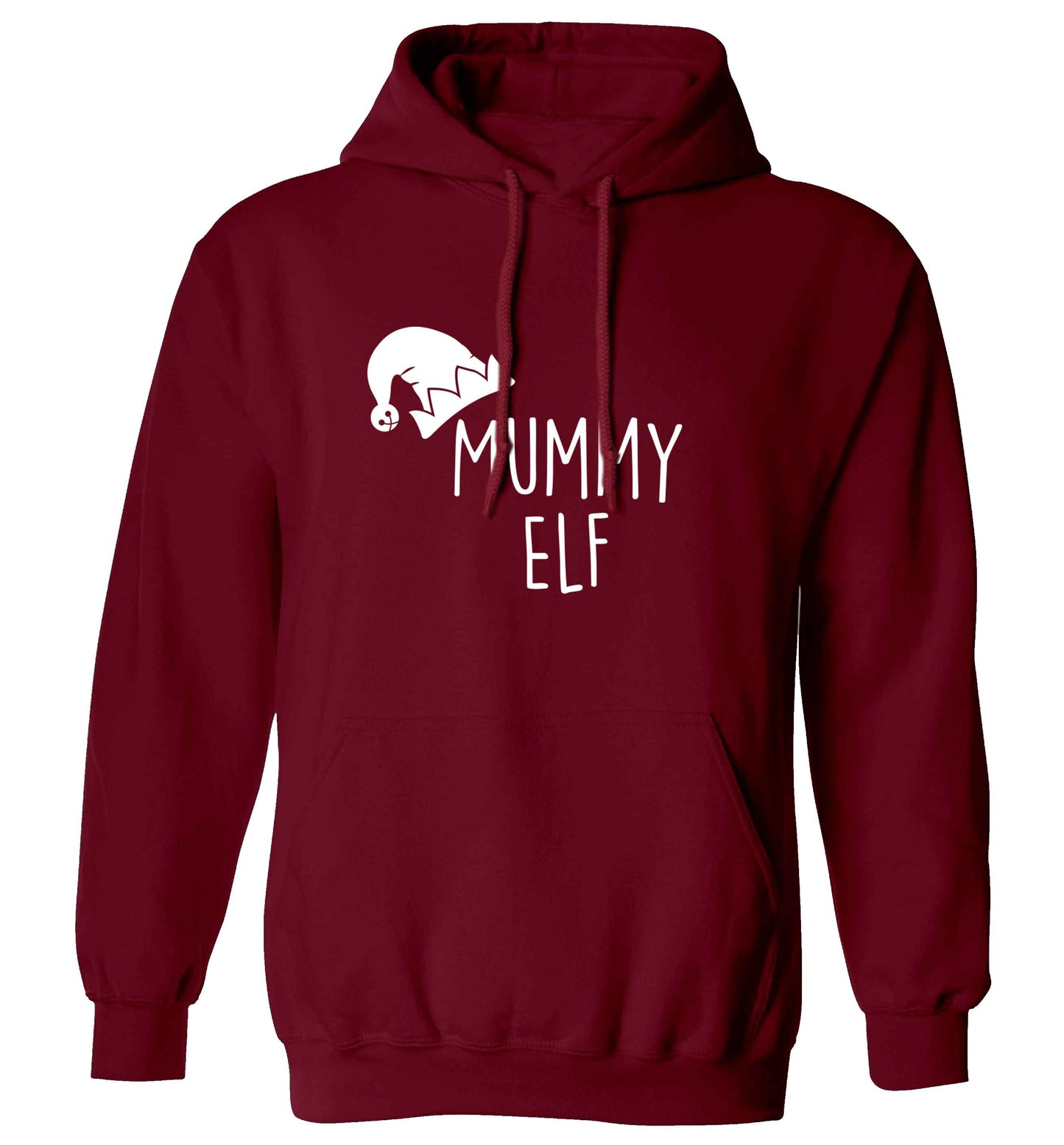 Mummy elf adults unisex maroon hoodie 2XL