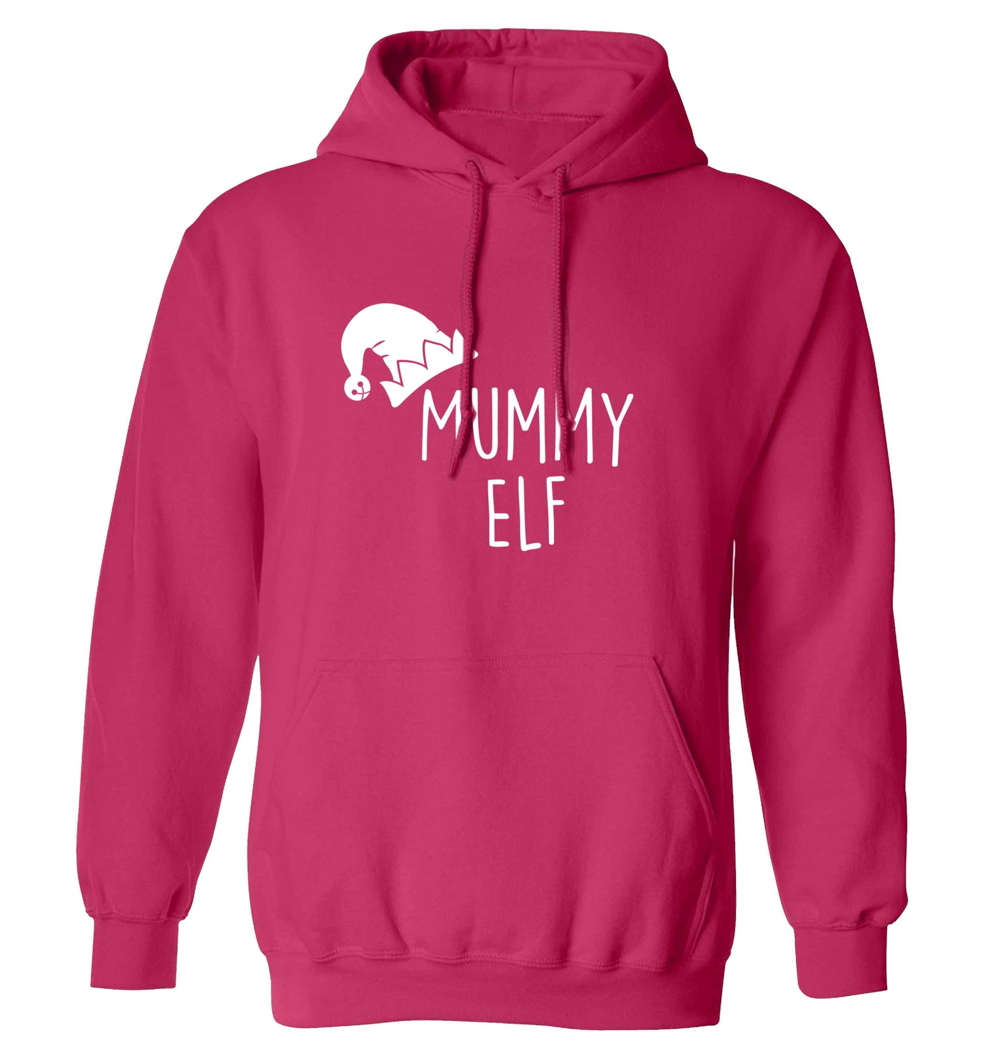 Mummy elf adults unisex pink hoodie 2XL