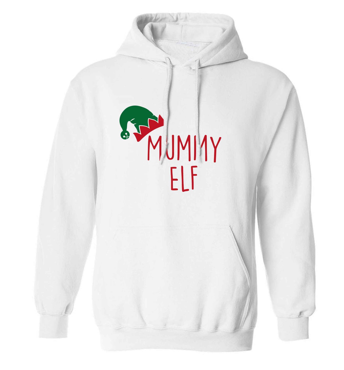 Mummy elf adults unisex white hoodie 2XL