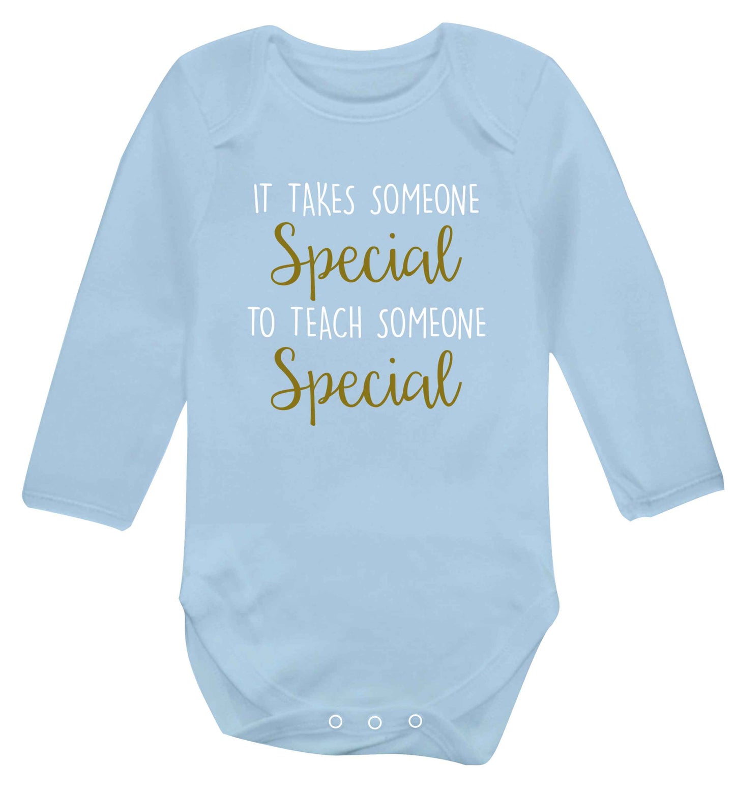 It takes someone special to teach someone special baby vest long sleeved pale blue 6-12 months