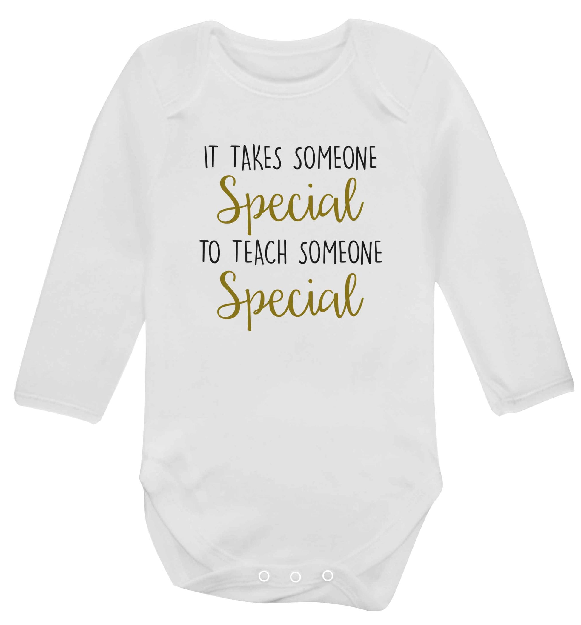 It takes someone special to teach someone special baby vest long sleeved white 6-12 months