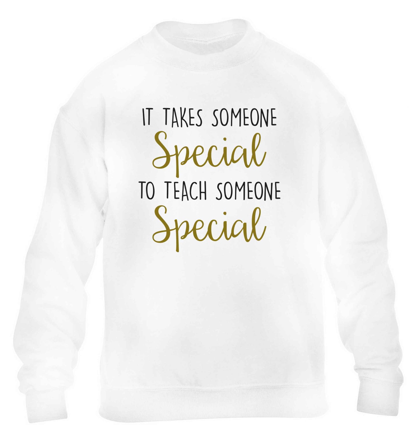 It takes someone special to teach someone special children's white sweater 12-13 Years