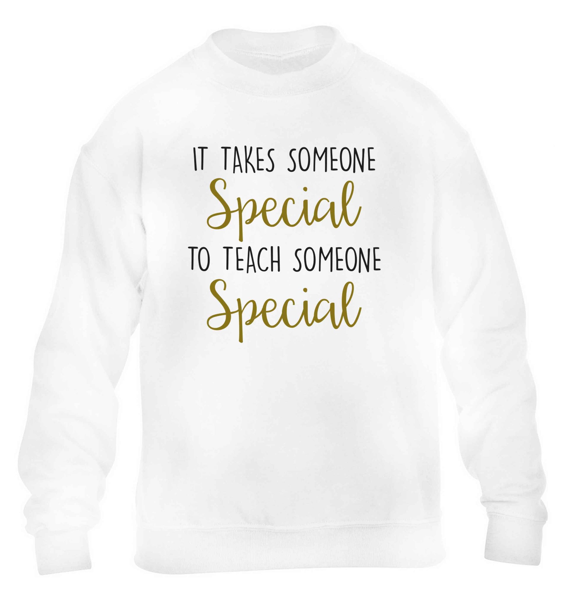 It takes someone special to teach someone special children's white sweater 12-13 Years