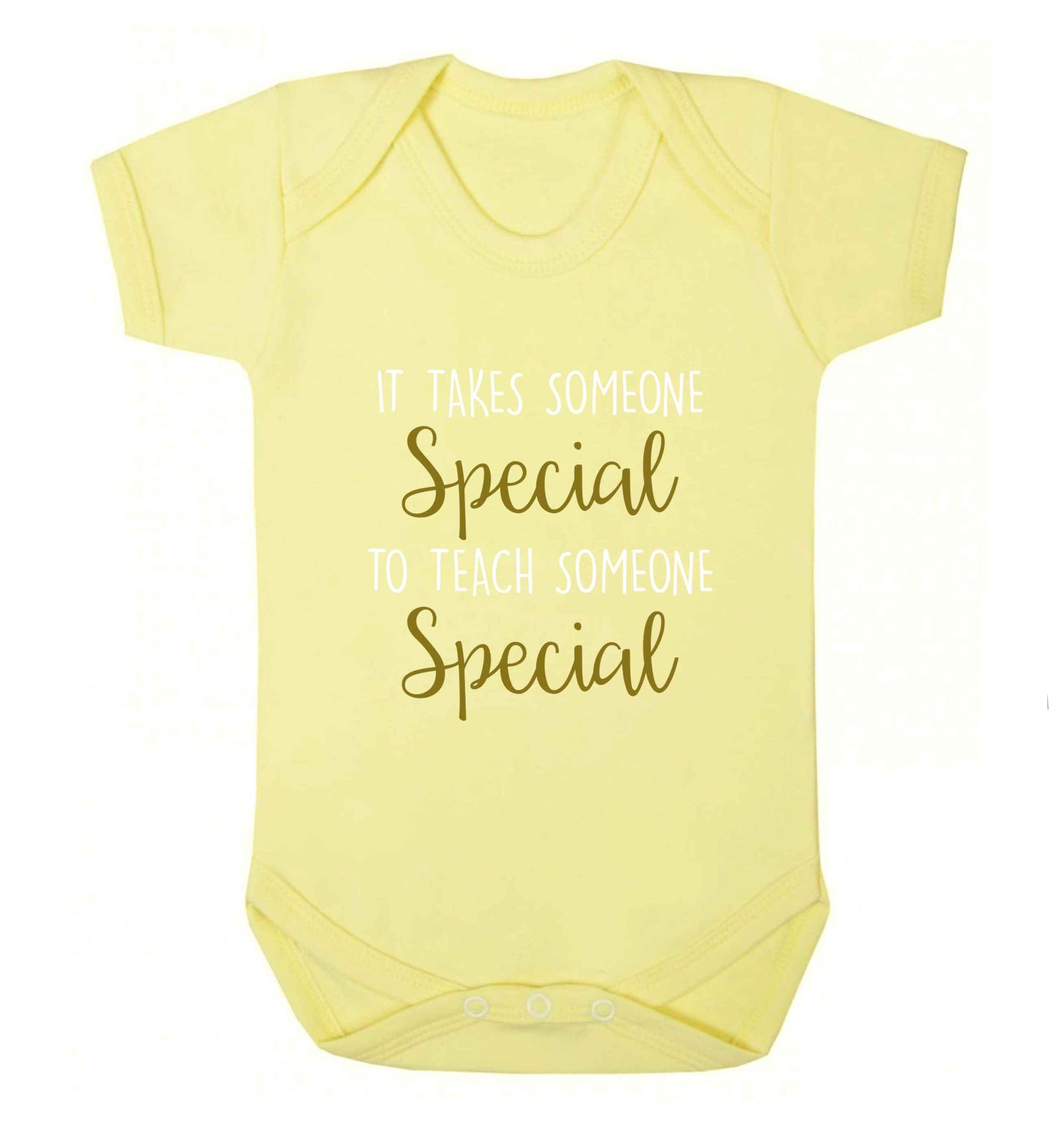 It takes someone special to teach someone special baby vest pale yellow 18-24 months