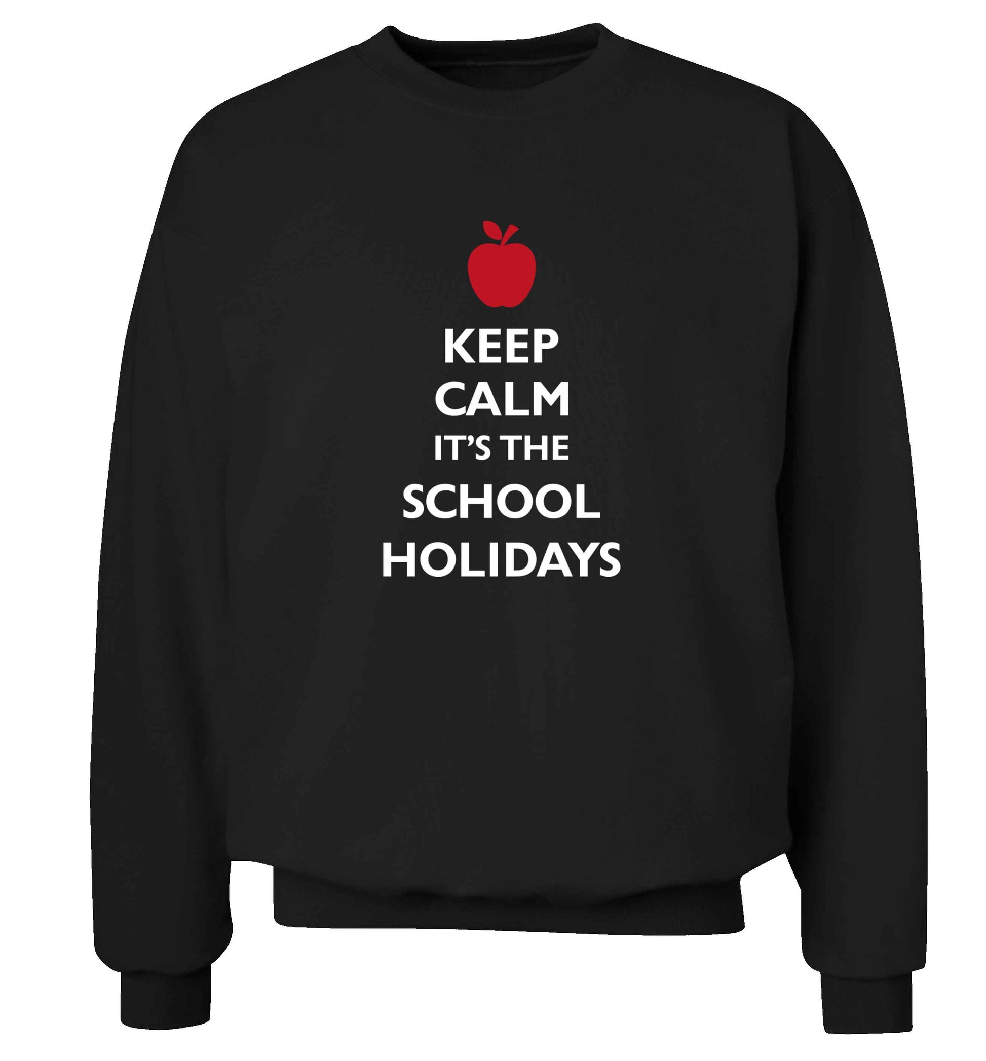 Keep calm it's the school holidays adult's unisex black sweater 2XL