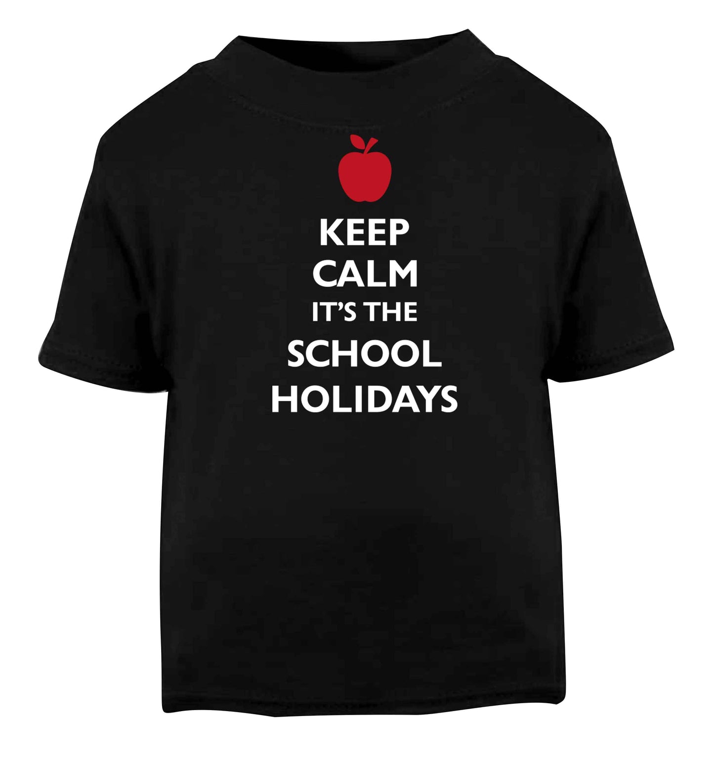 Keep calm it's the school holidays Black baby toddler Tshirt 2 years