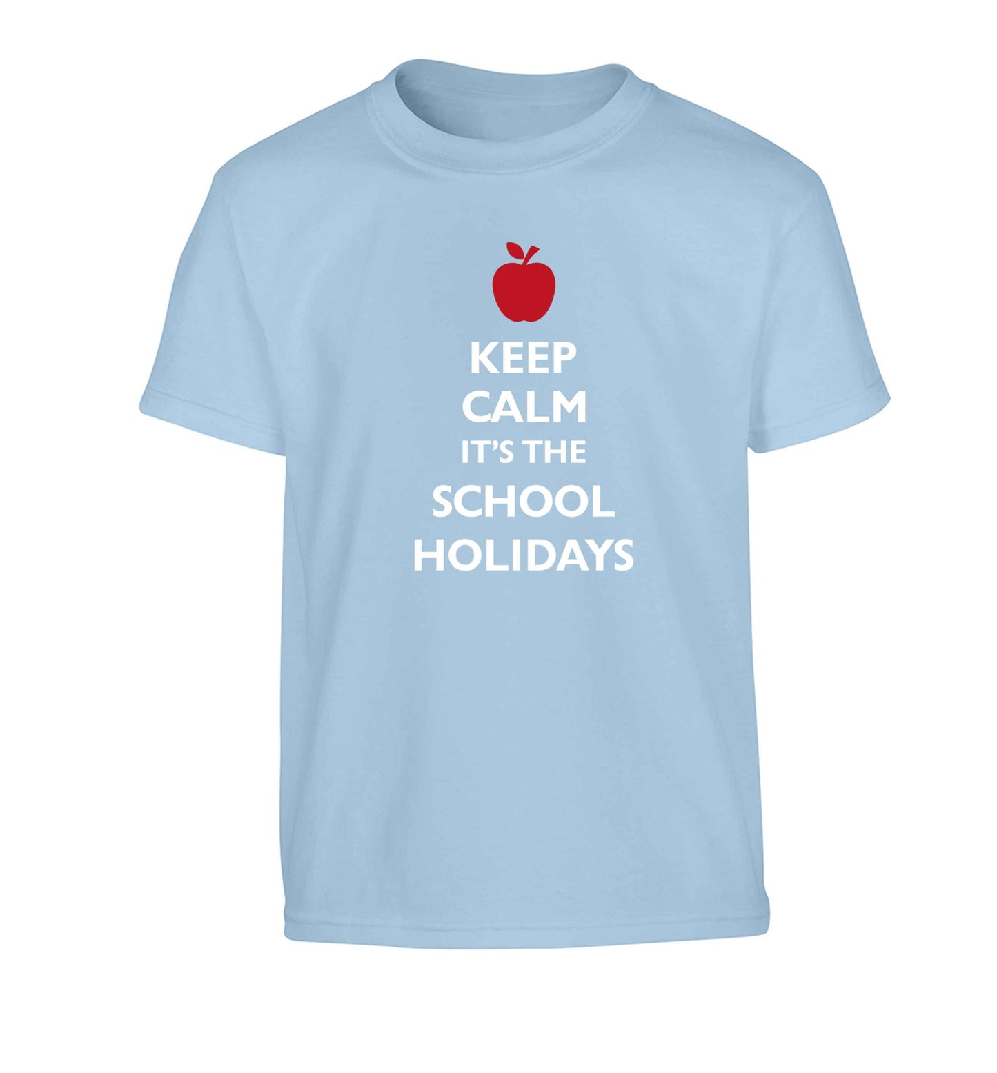 Keep calm it's the school holidays Children's light blue Tshirt 12-13 Years