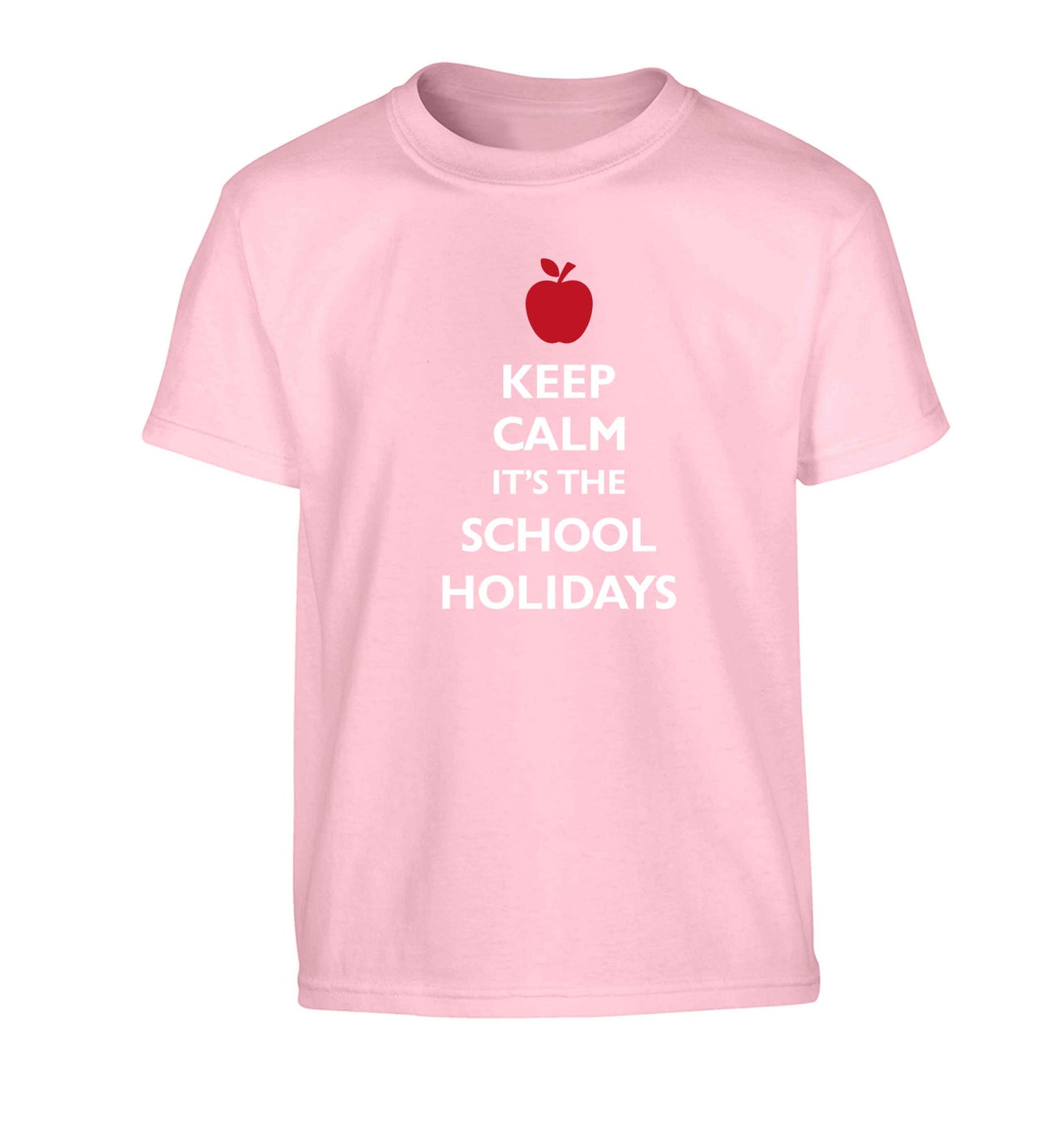 Keep calm it's the school holidays Children's light pink Tshirt 12-13 Years