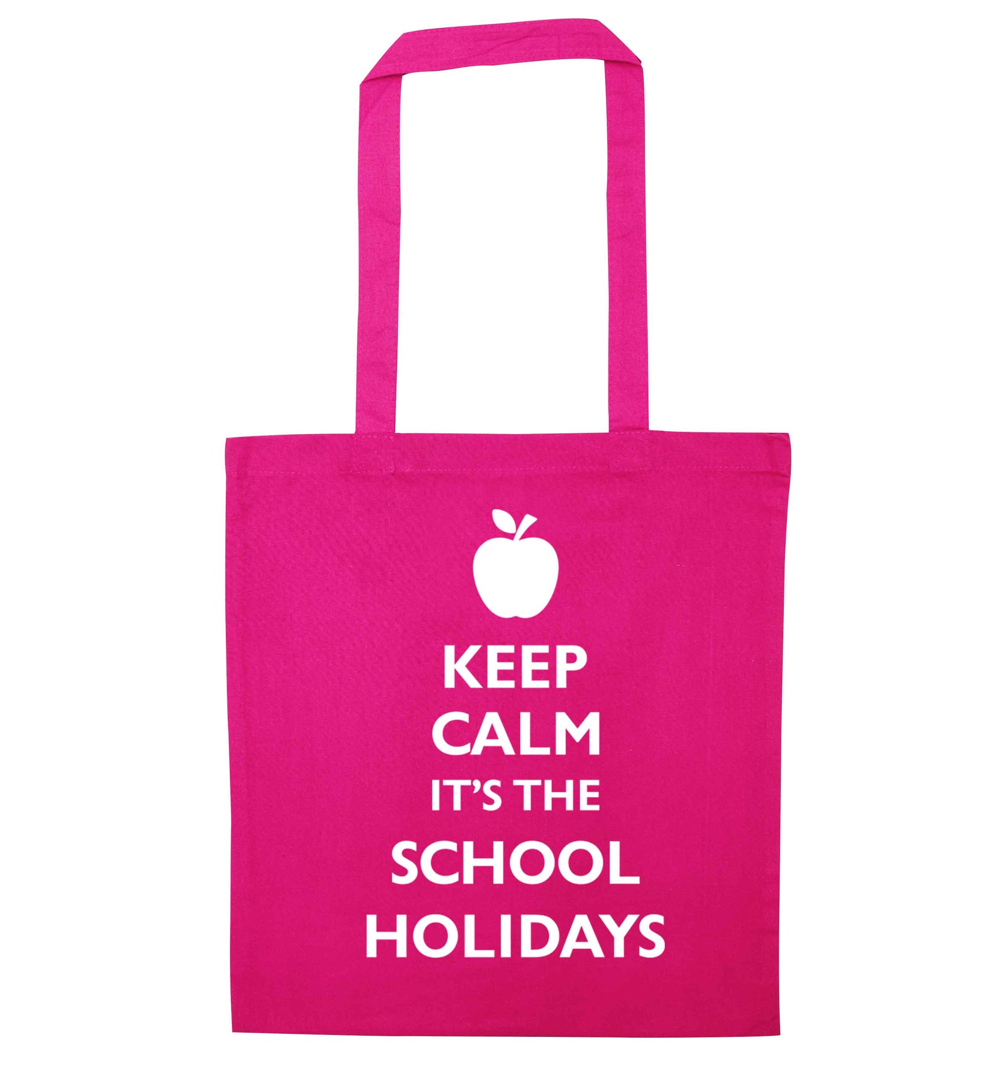 Keep calm it's the school holidays pink tote bag