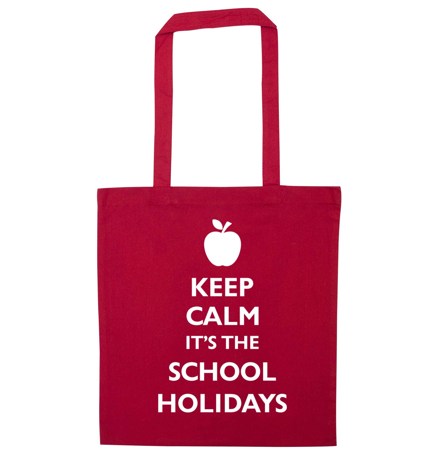 Keep calm it's the school holidays red tote bag