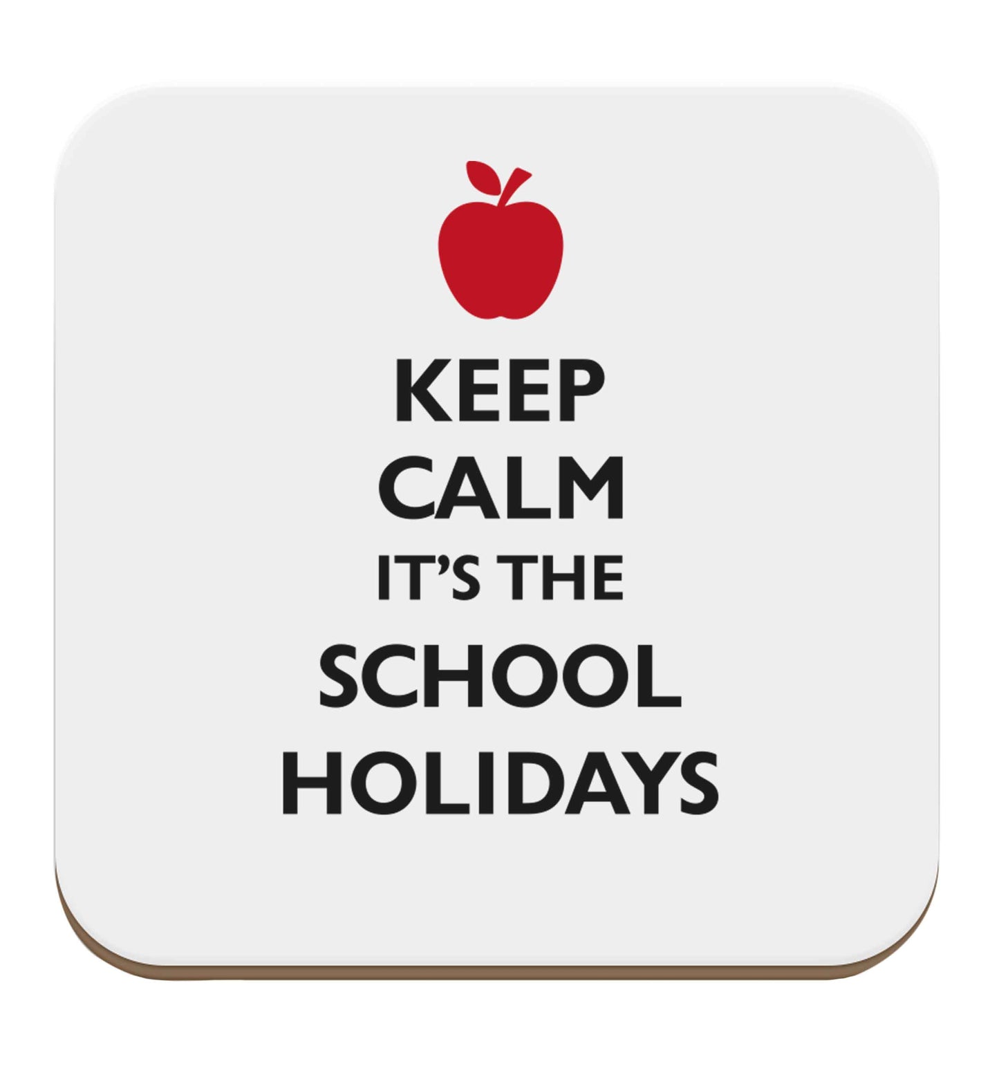 Keep calm it's the school holidays set of four coasters