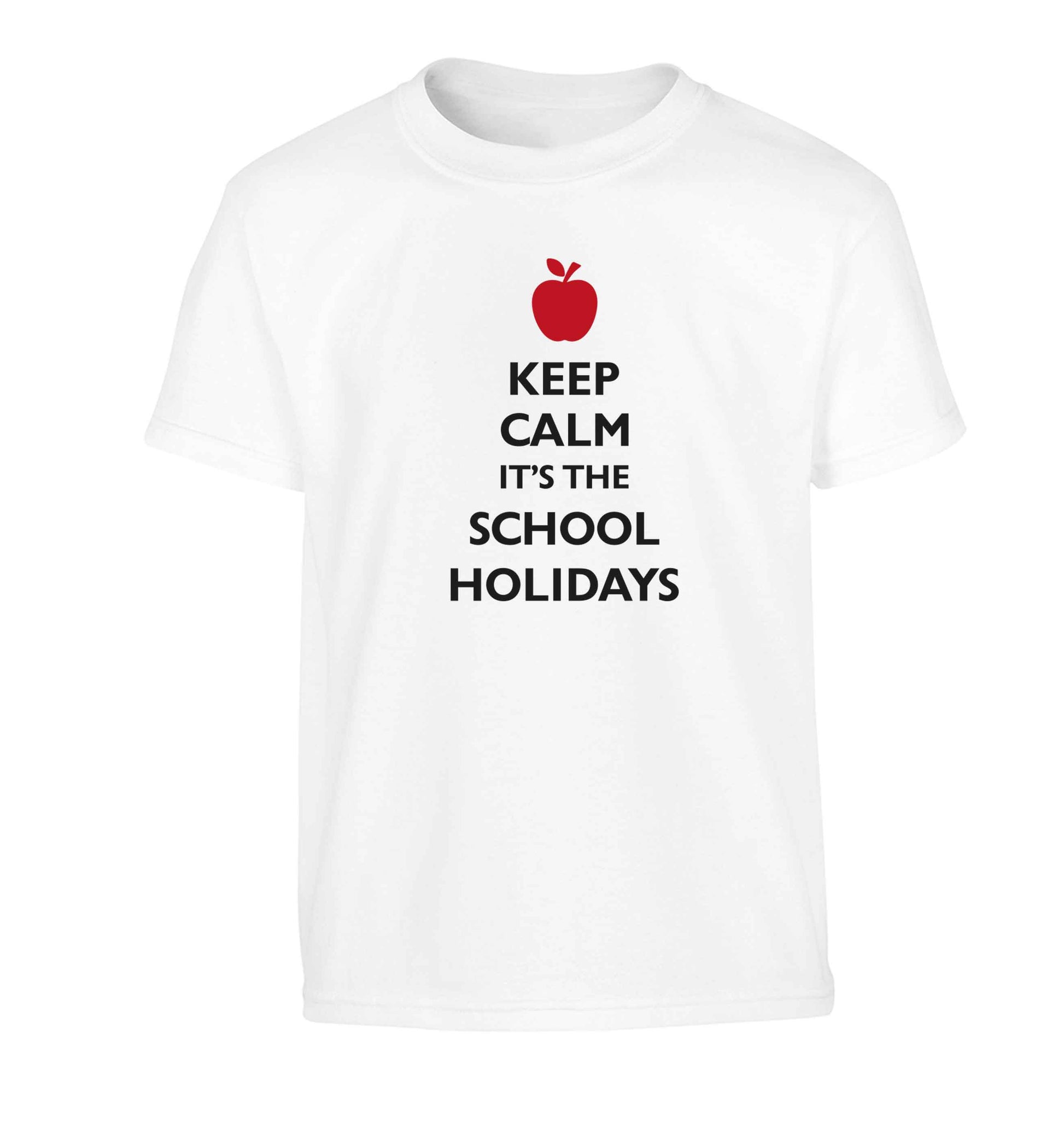 Keep calm it's the school holidays Children's white Tshirt 12-13 Years