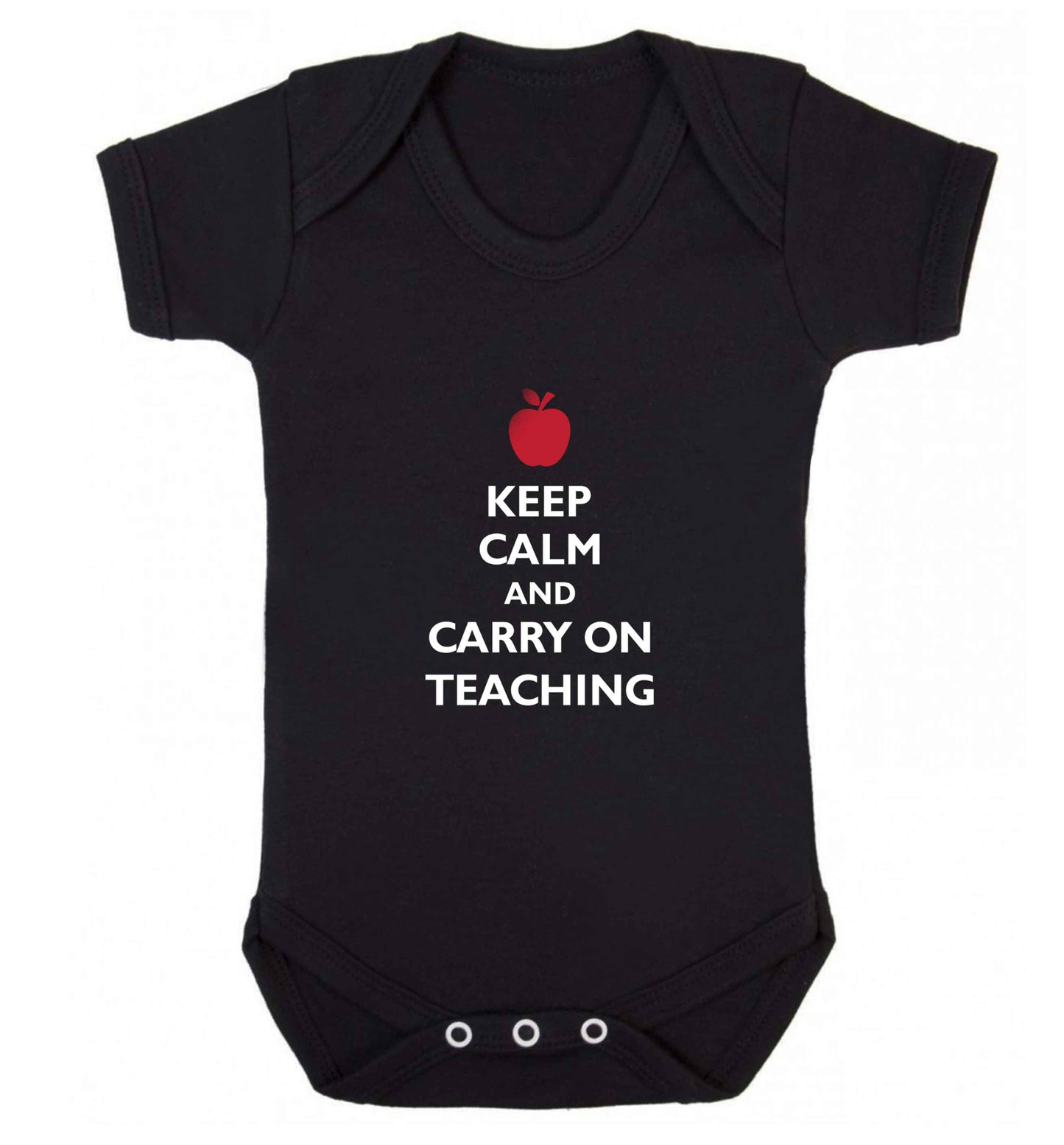 Keep calm and carry on teaching baby vest black 18-24 months