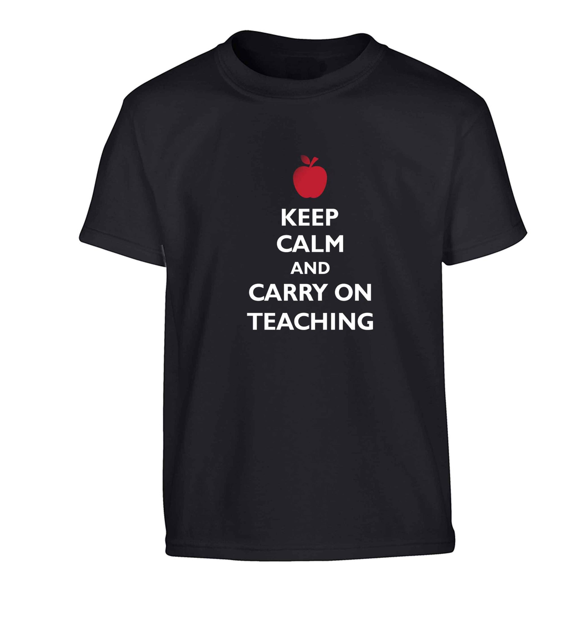 Keep calm and carry on teaching Children's black Tshirt 12-13 Years
