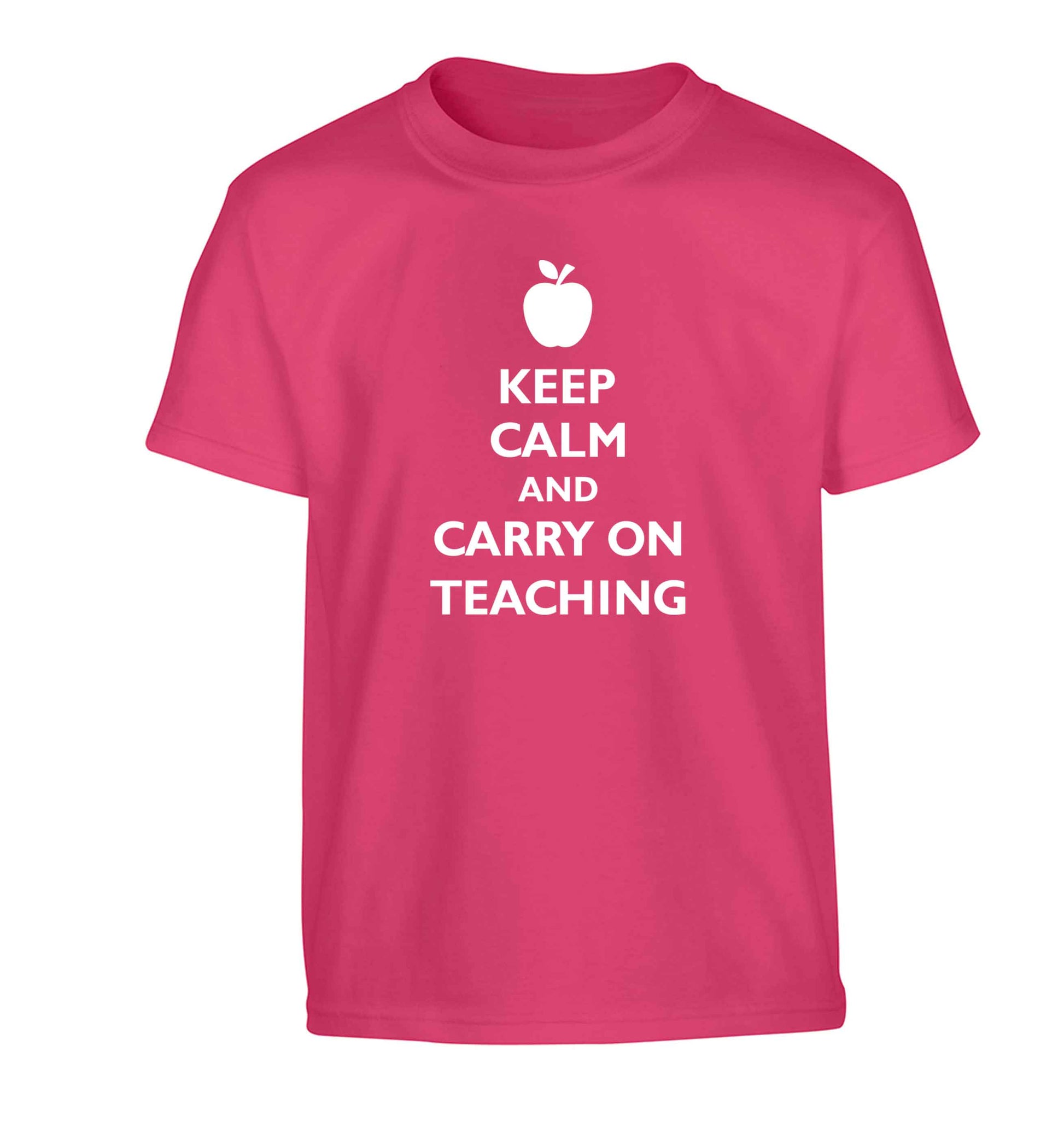 Keep calm and carry on teaching Children's pink Tshirt 12-13 Years