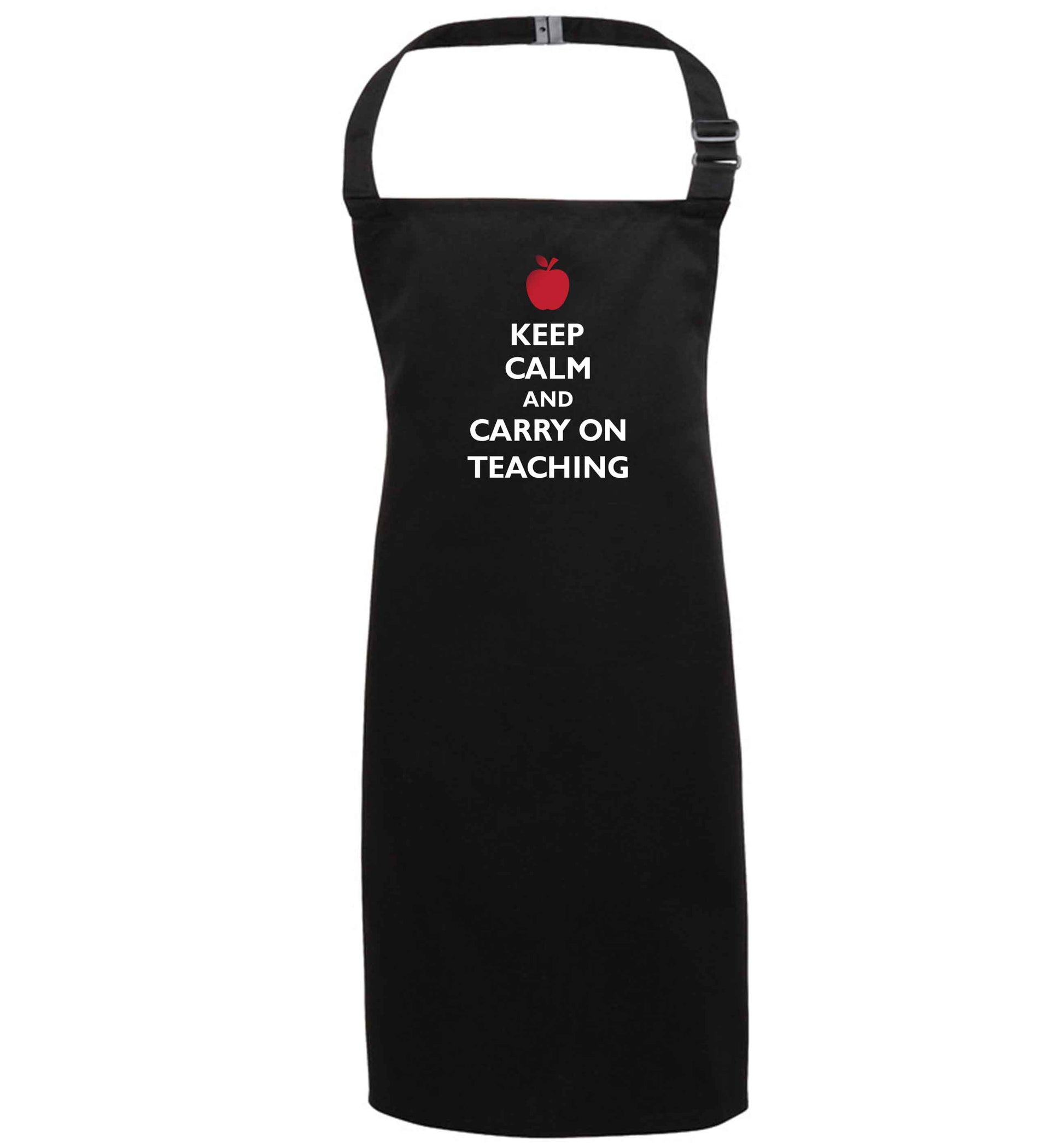 Keep calm and carry on teaching black apron 7-10 years