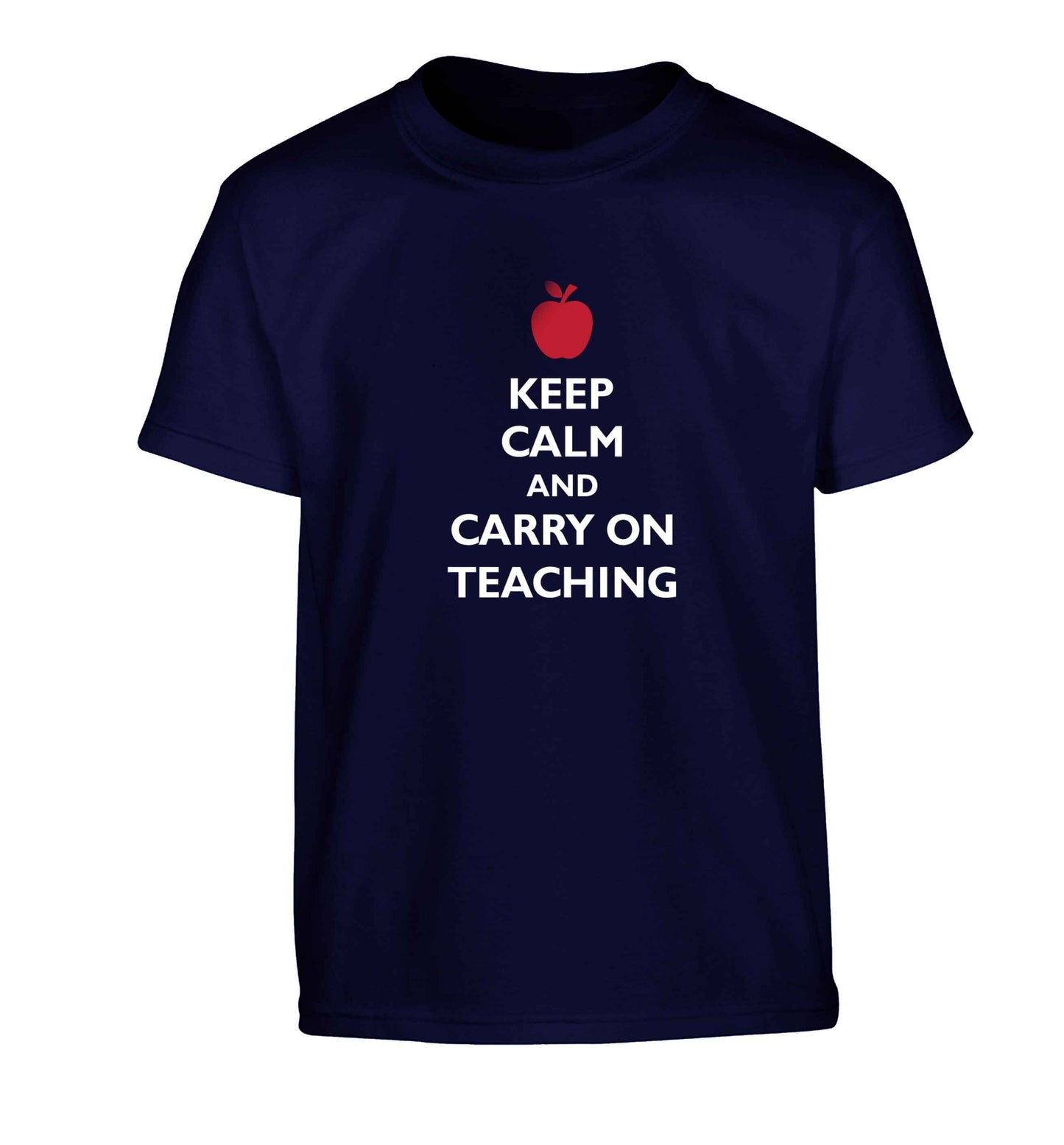 Keep calm and carry on teaching Children's navy Tshirt 12-13 Years