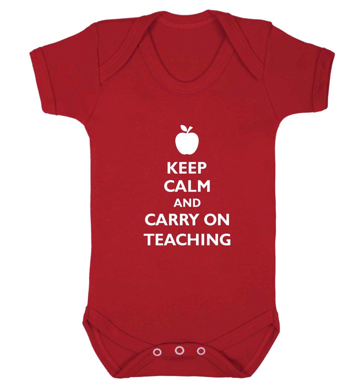 Keep calm and carry on teaching baby vest red 18-24 months