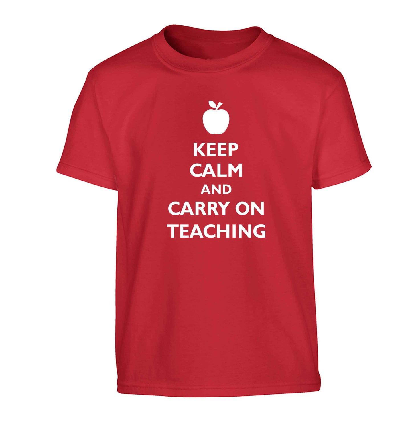 Keep calm and carry on teaching Children's red Tshirt 12-13 Years