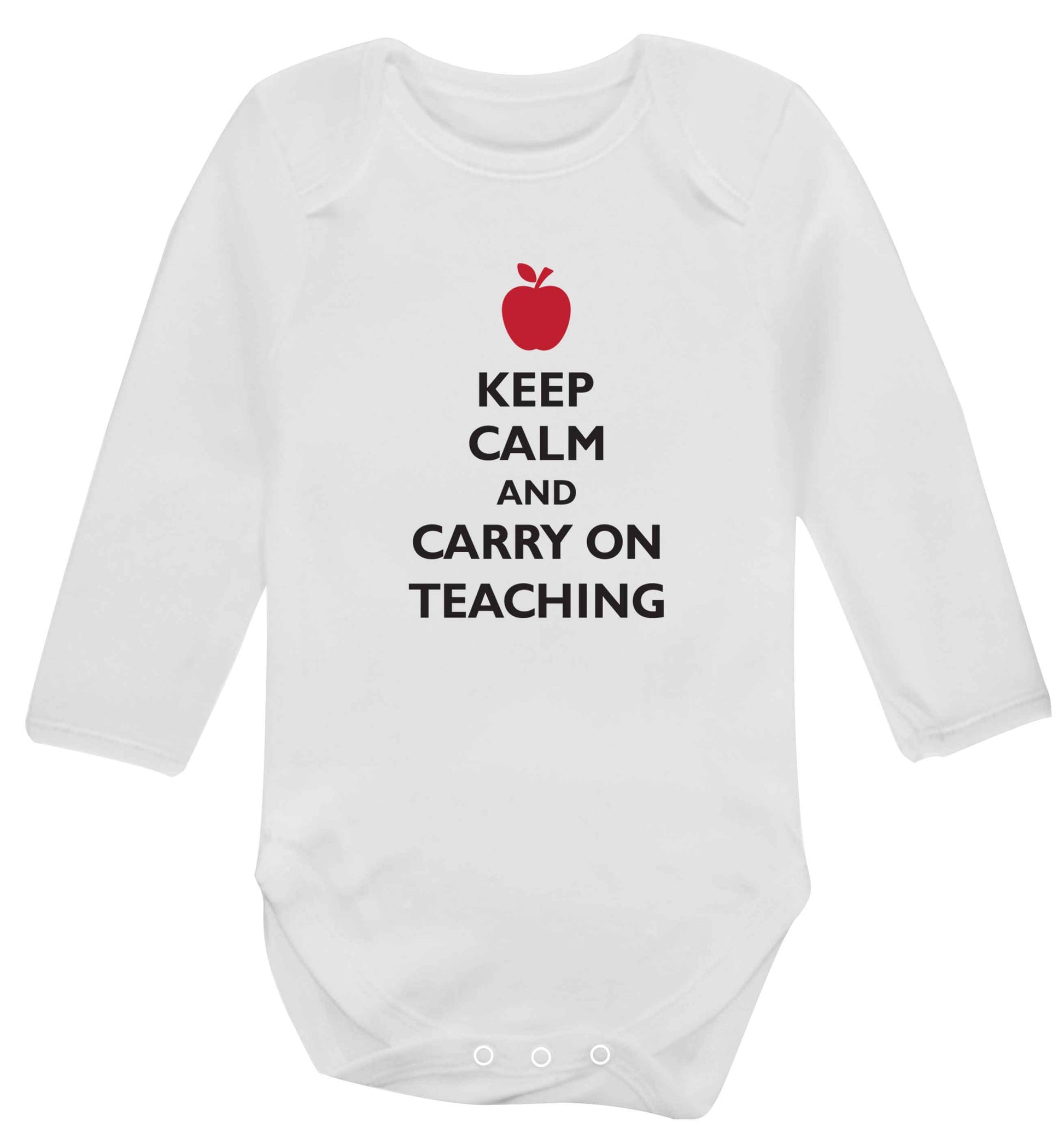 Keep calm and carry on teaching baby vest long sleeved white 6-12 months