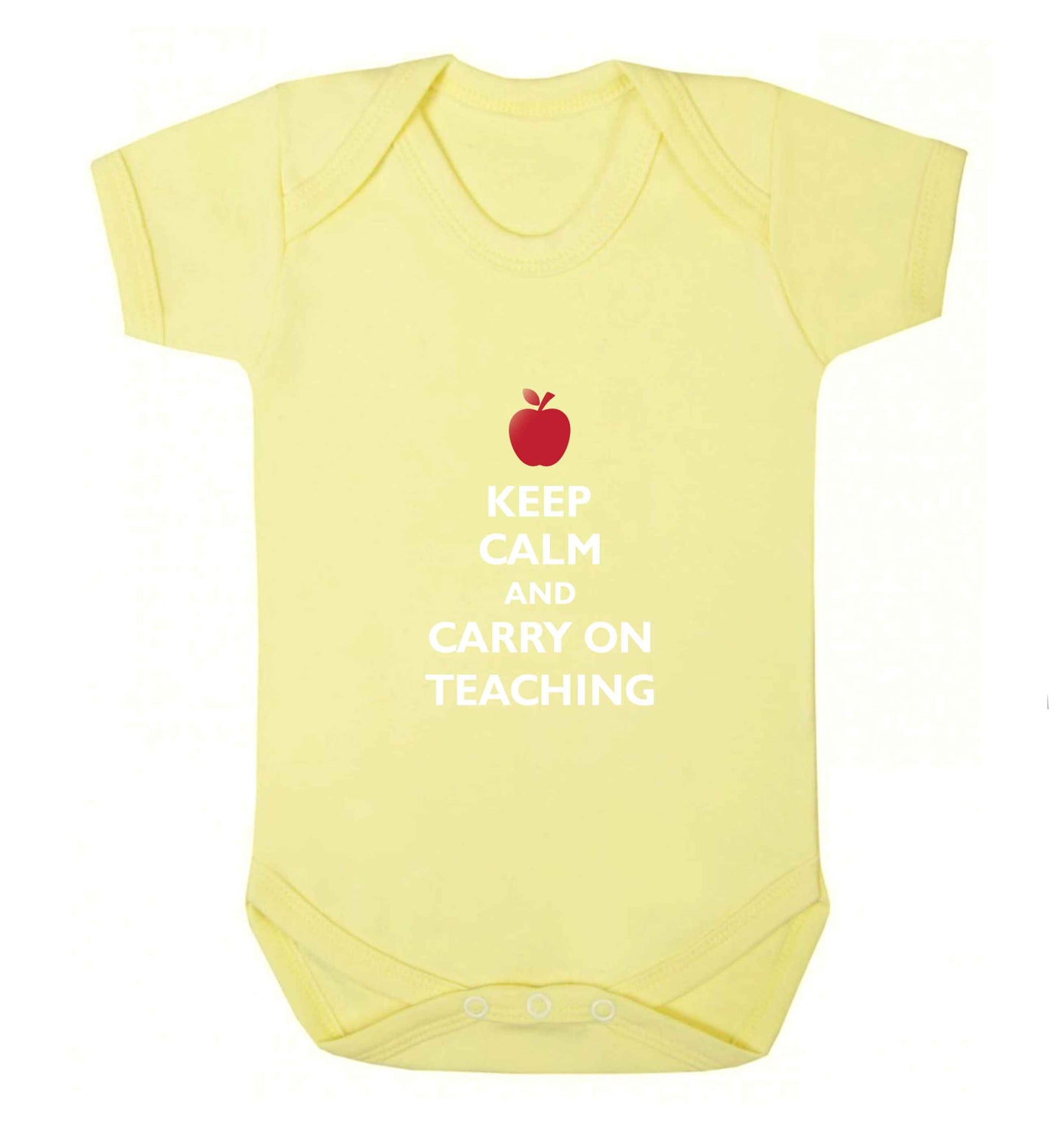 Keep calm and carry on teaching baby vest pale yellow 18-24 months