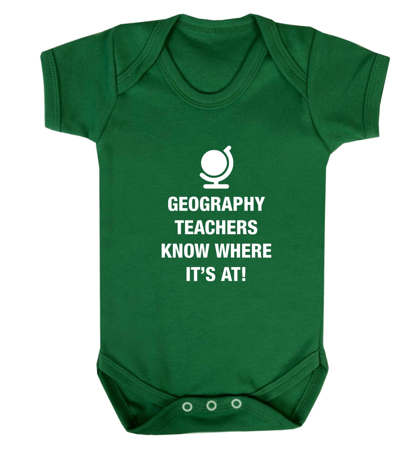 Geography teachers know where it's at baby vest green 18-24 months