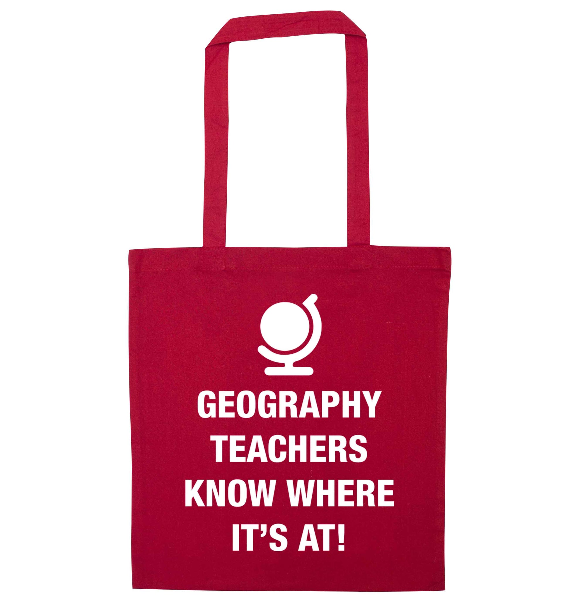 Geography teachers know where it's at red tote bag