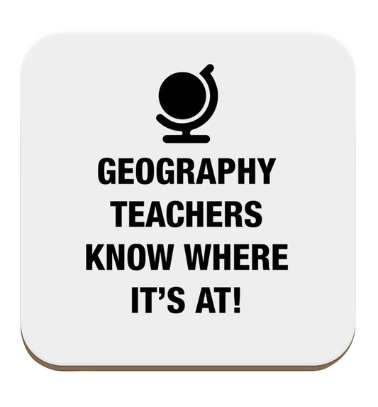 Geography teachers know where it's at set of four coasters