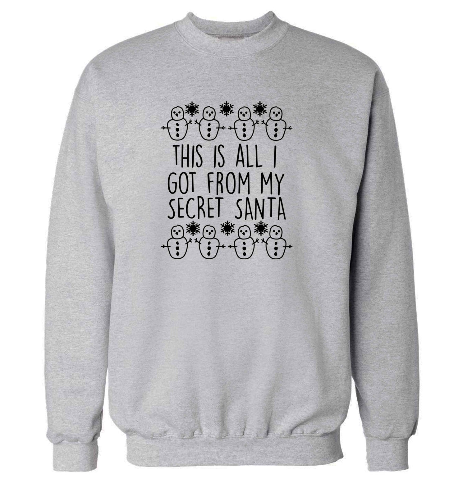 This is all I got from my secret Santa adult's unisex grey sweater 2XL
