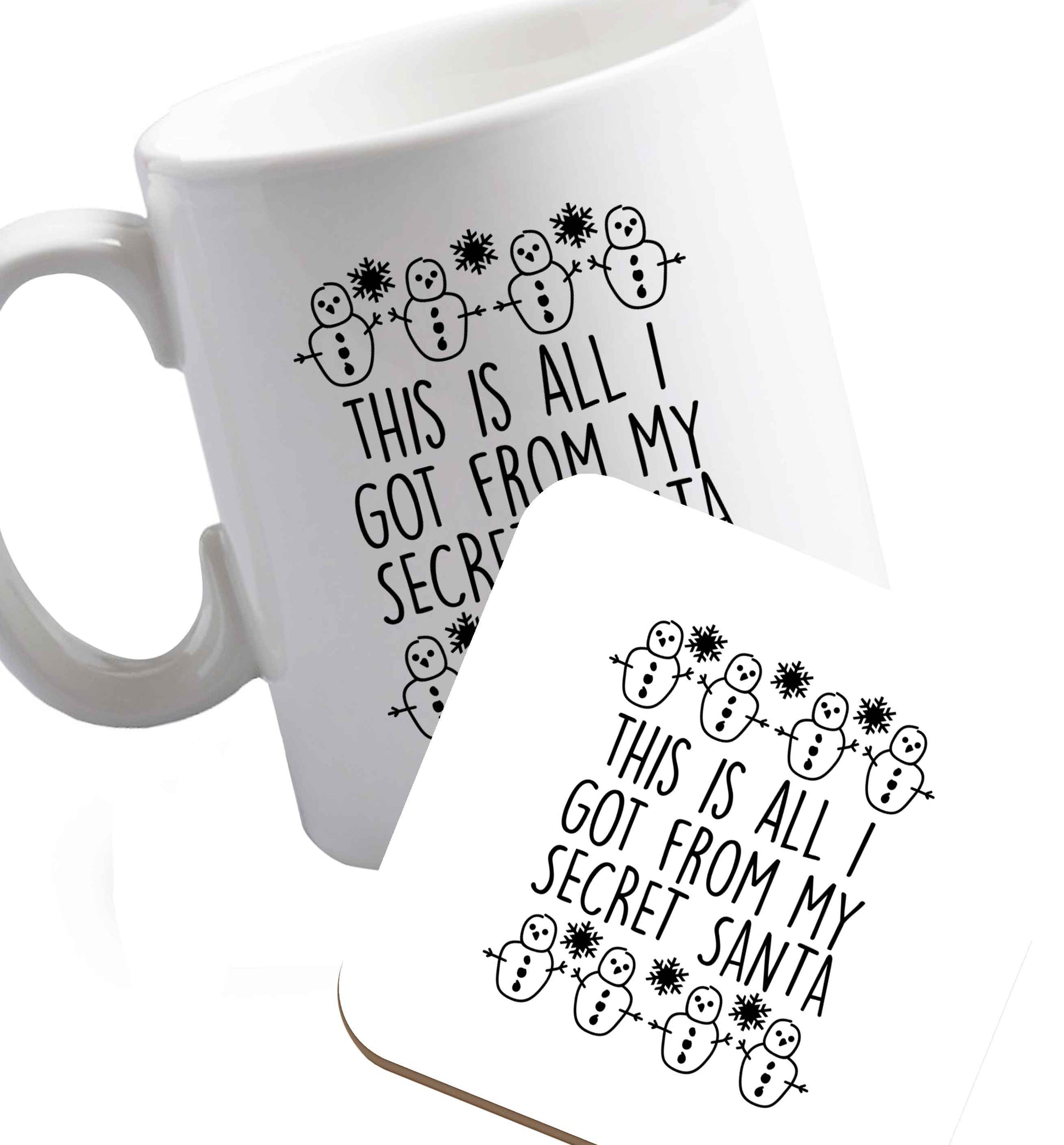 10 oz Favourite Type Pan Pancake ceramic mug and coaster set right handed