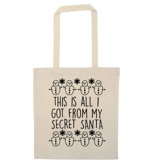 This is all I got from my secret Santa natural tote bag