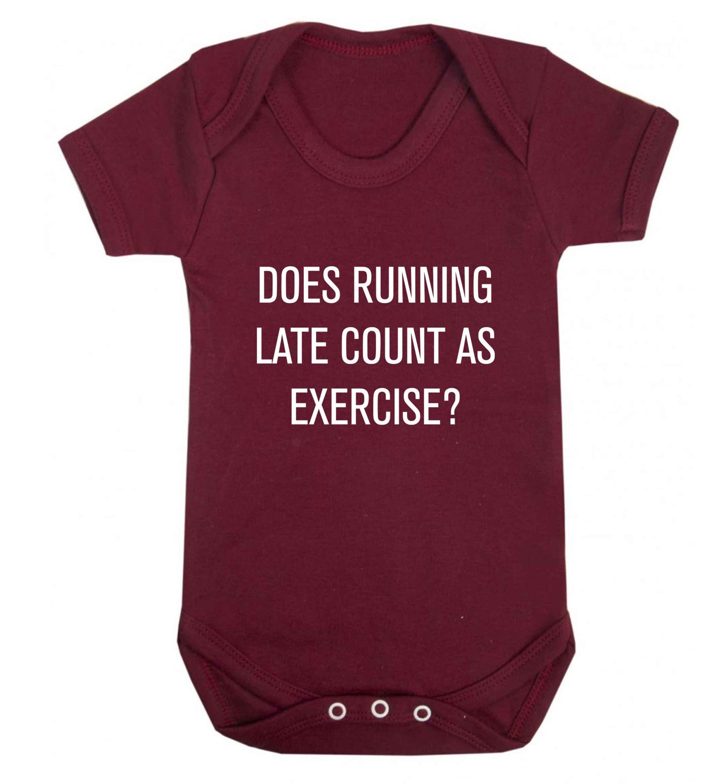 Does running late count as exercise? baby vest maroon 18-24 months