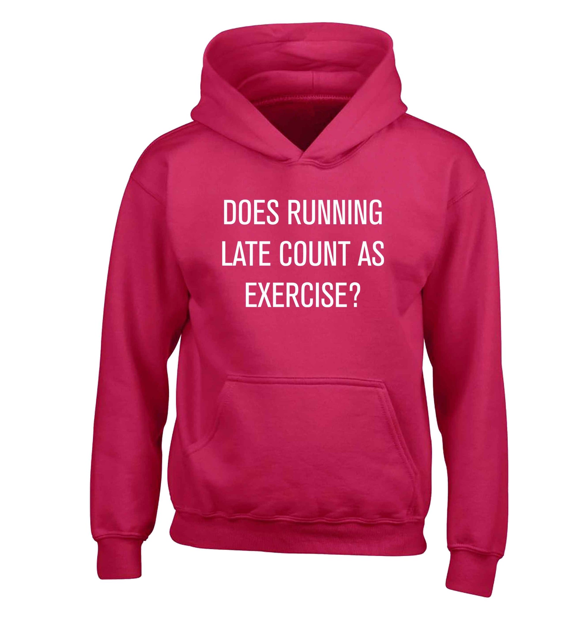 Does running late count as exercise? children's pink hoodie 12-13 Years