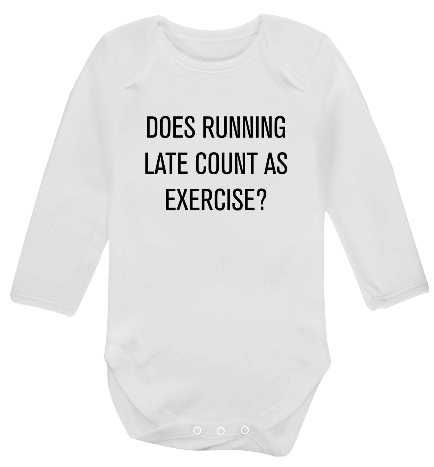 Does running late count as exercise? baby vest long sleeved white 6-12 months