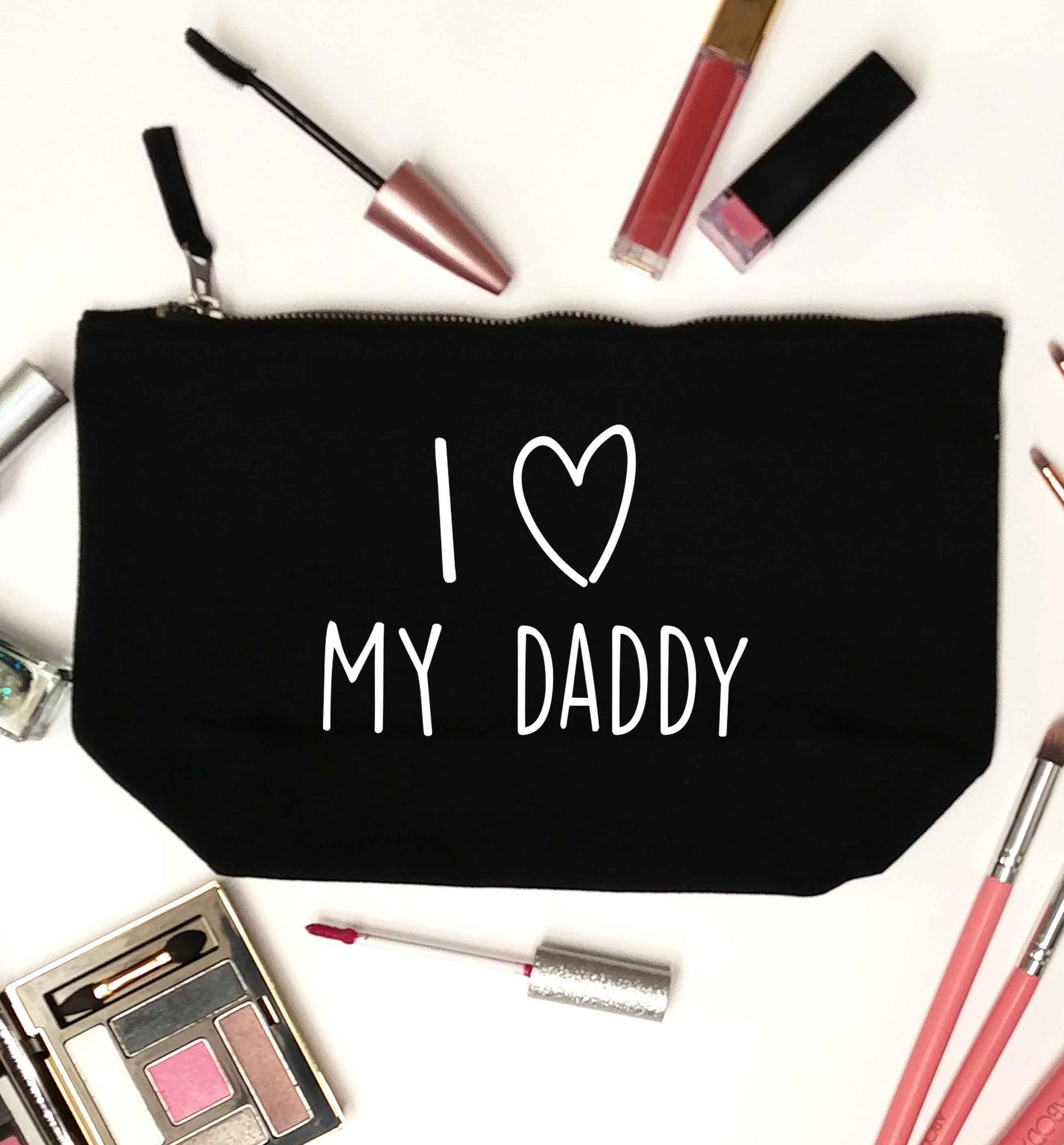 I love my daddy black makeup bag