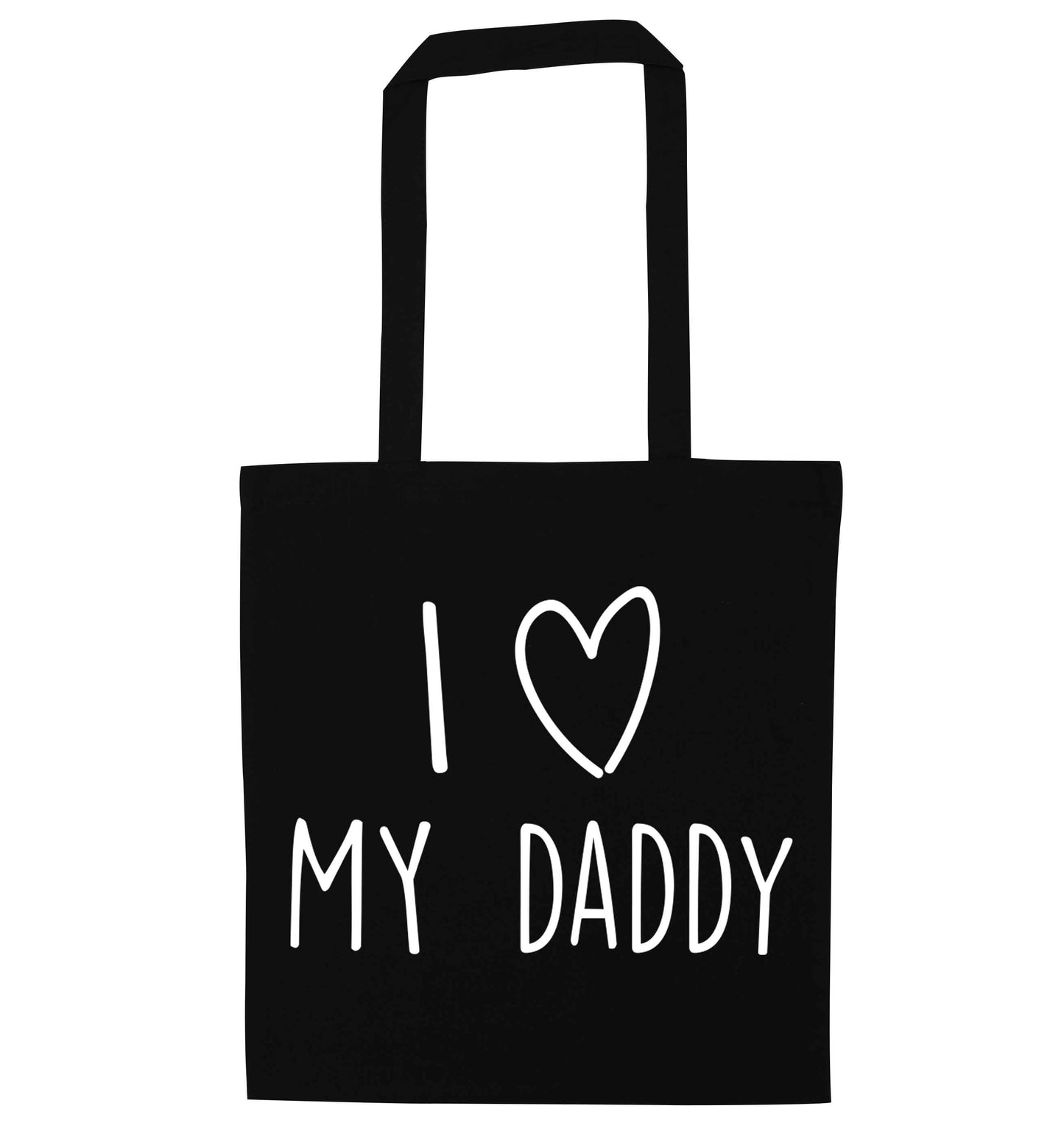 I love my daddy black tote bag