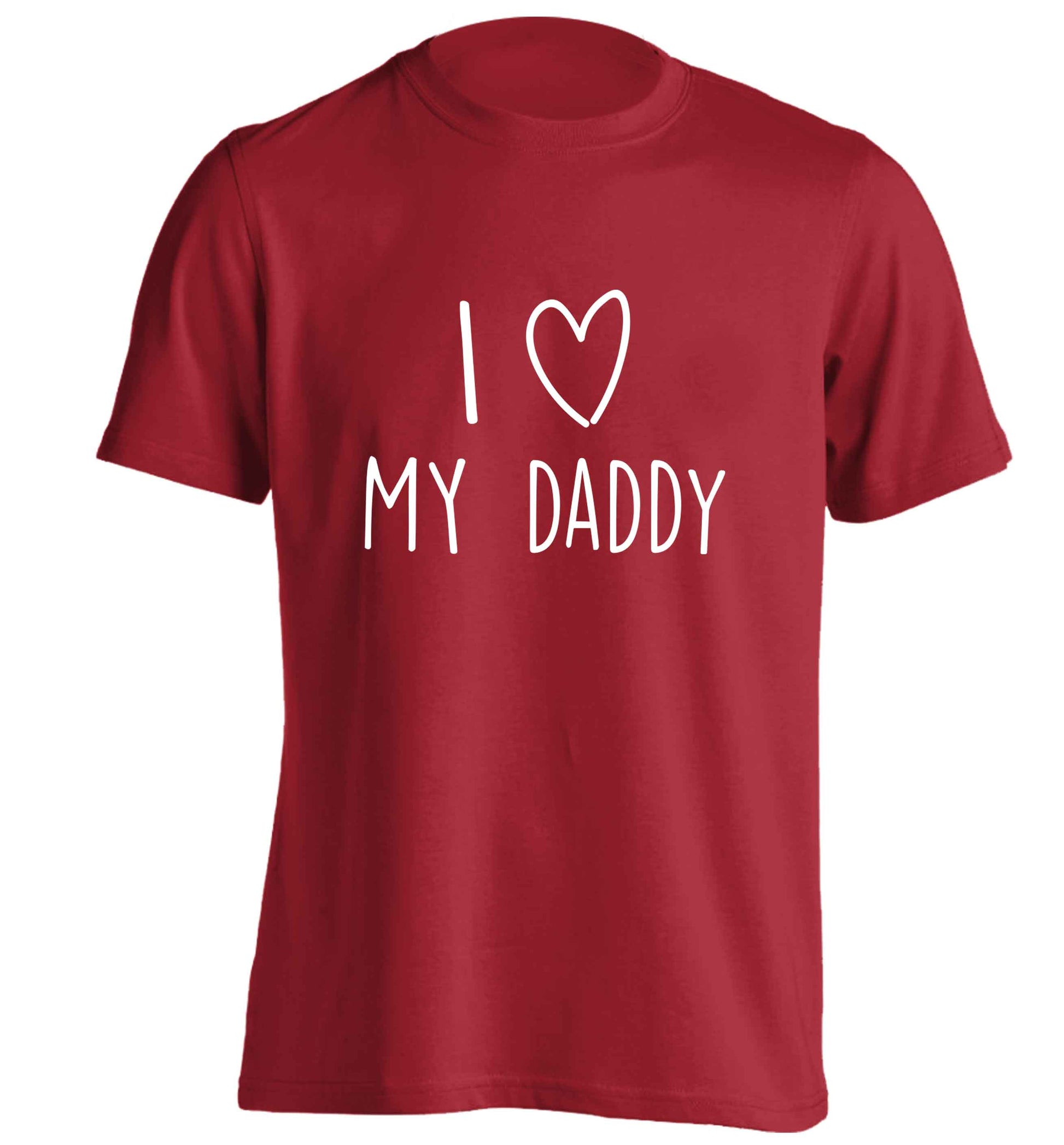 I love my daddy adults unisex red Tshirt 2XL