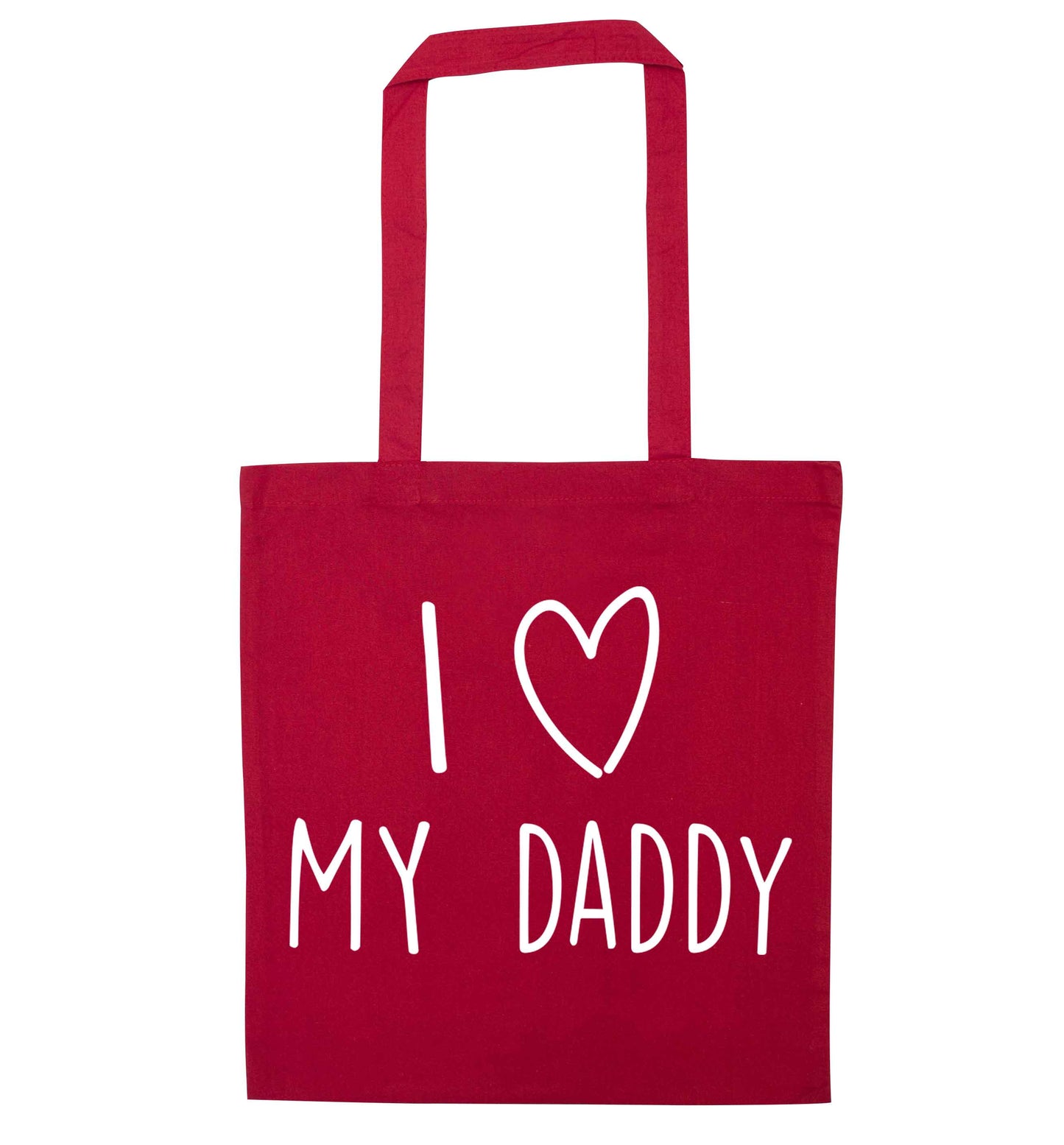I love my daddy red tote bag