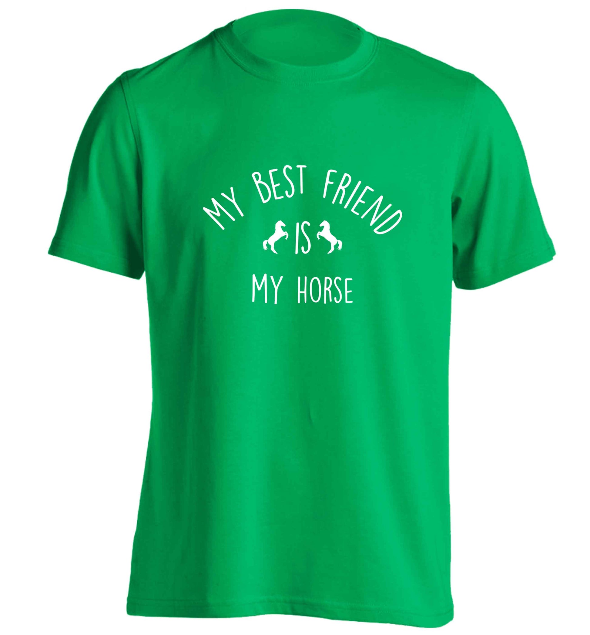 My best friend is my horse adults unisex green Tshirt 2XL