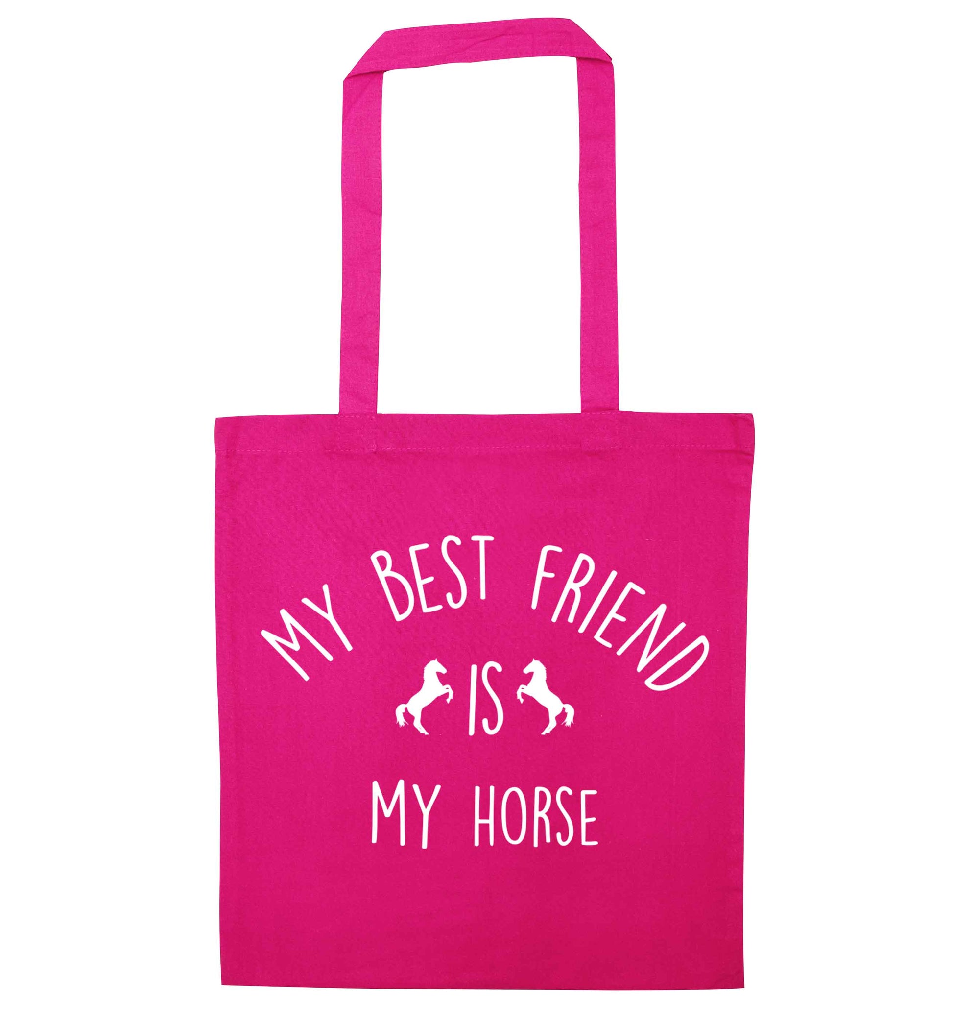 My best friend is my horse pink tote bag