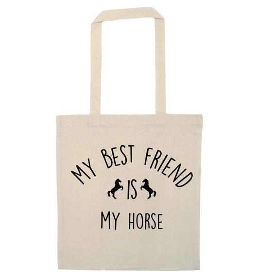 My best friend is my horse natural tote bag