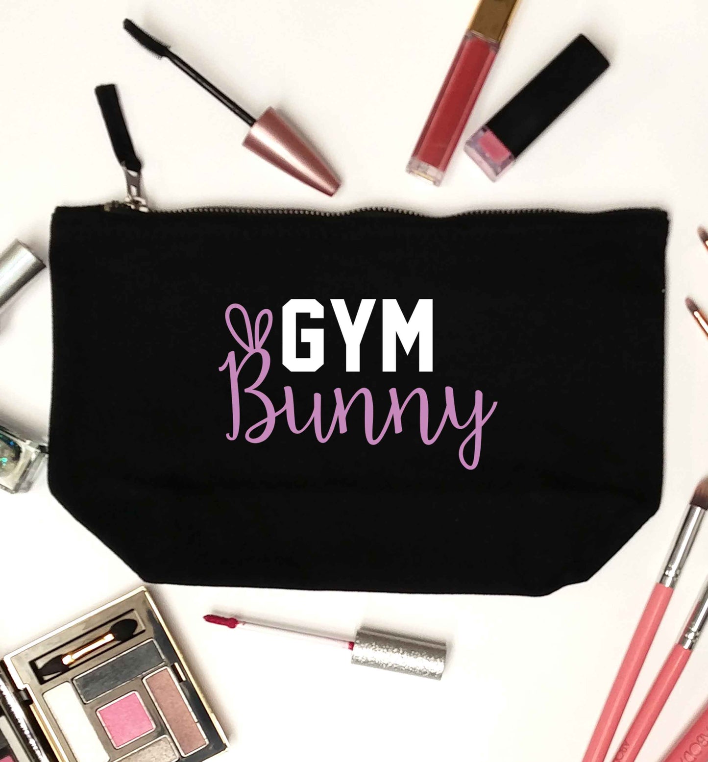 gym bunny black makeup bag