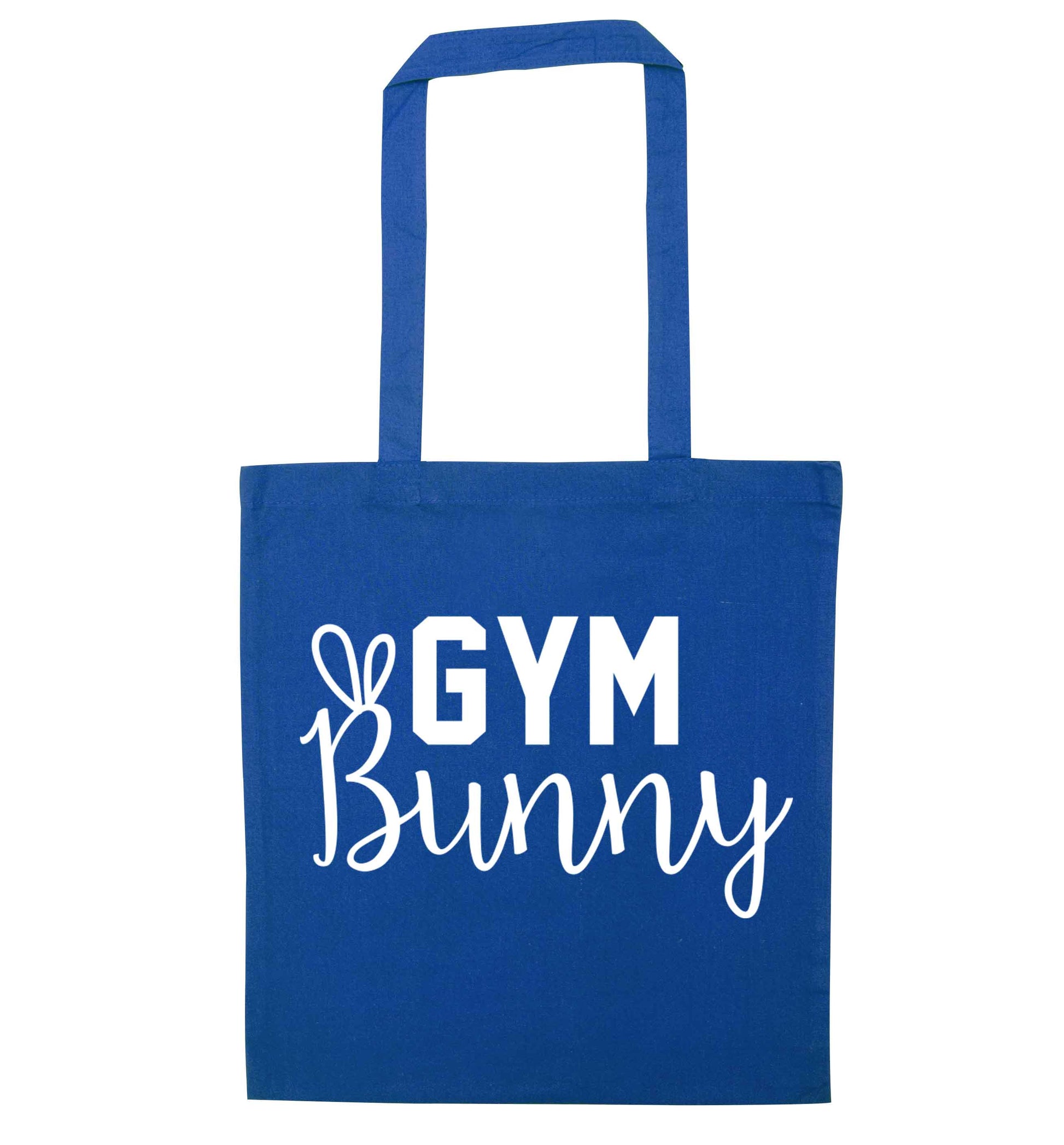 gym bunny blue tote bag