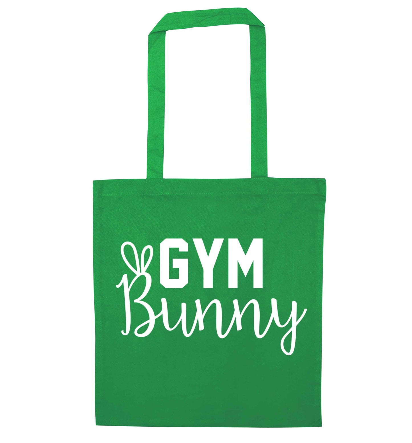 gym bunny green tote bag