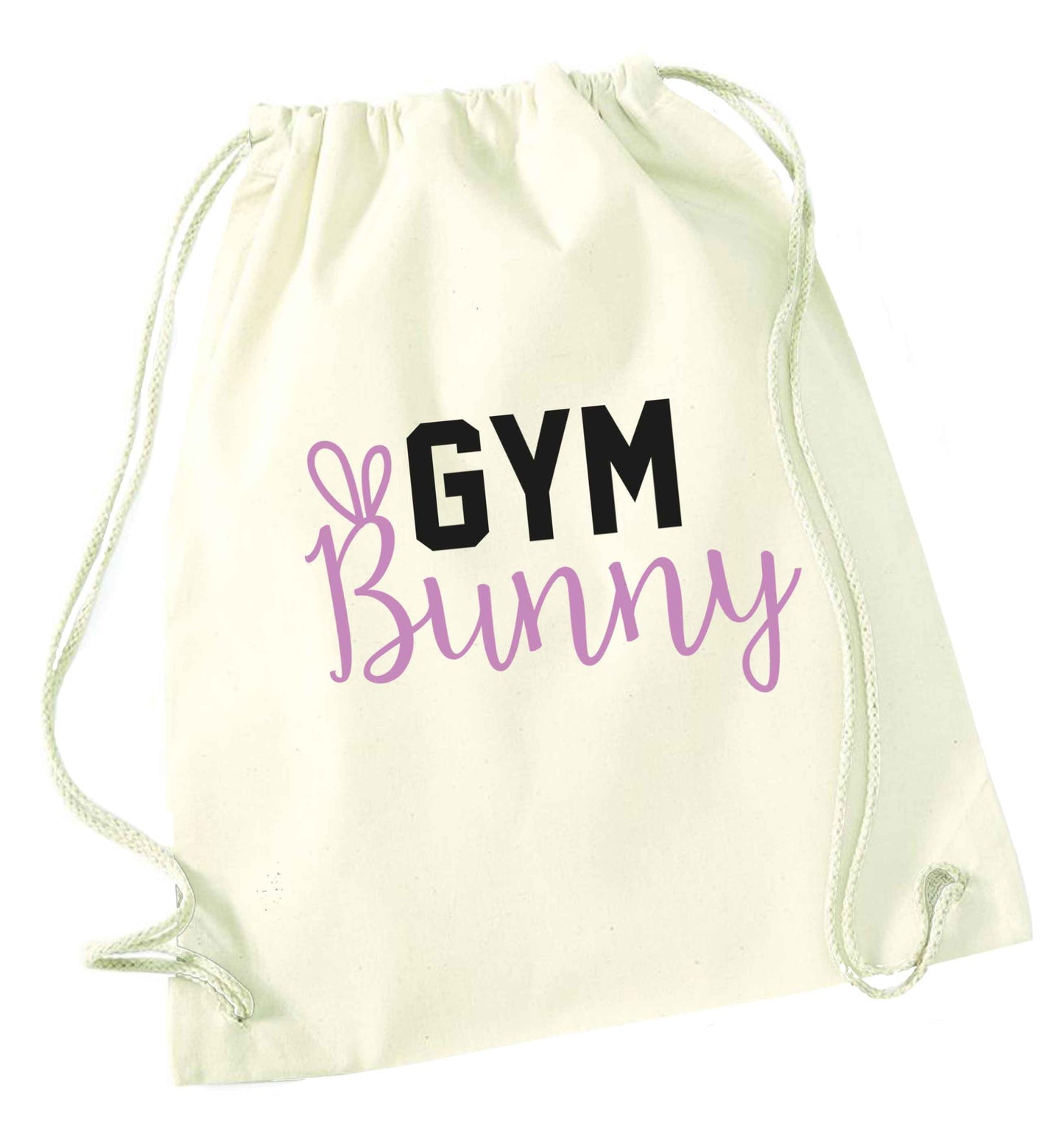 gym bunny natural drawstring bag