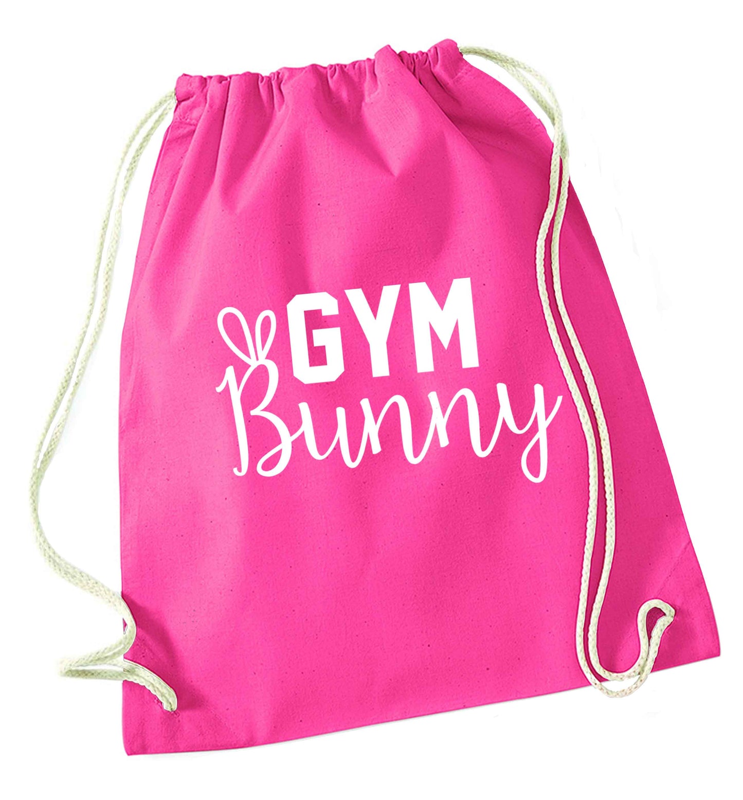 gym bunny pink drawstring bag