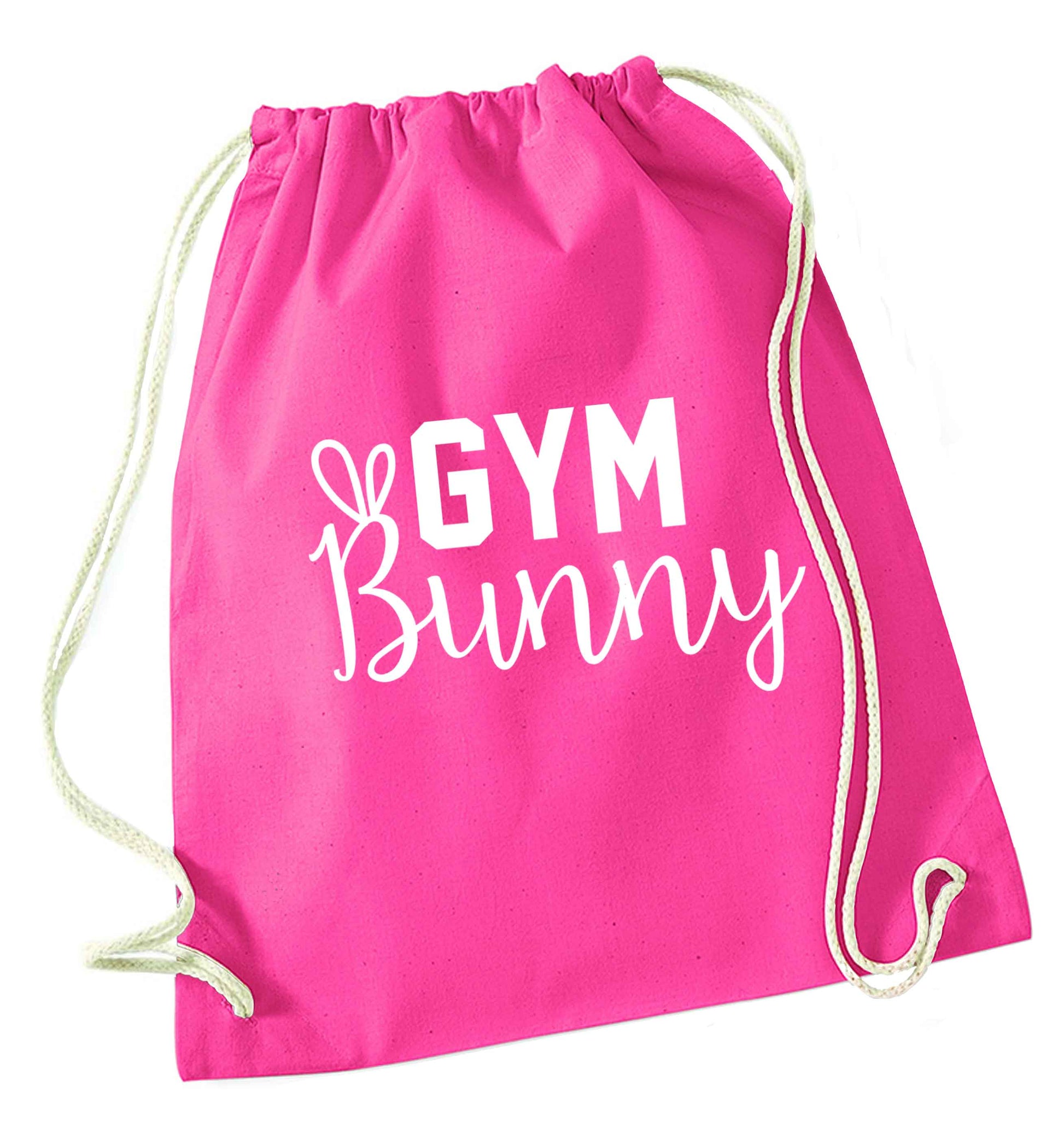 gym bunny pink drawstring bag