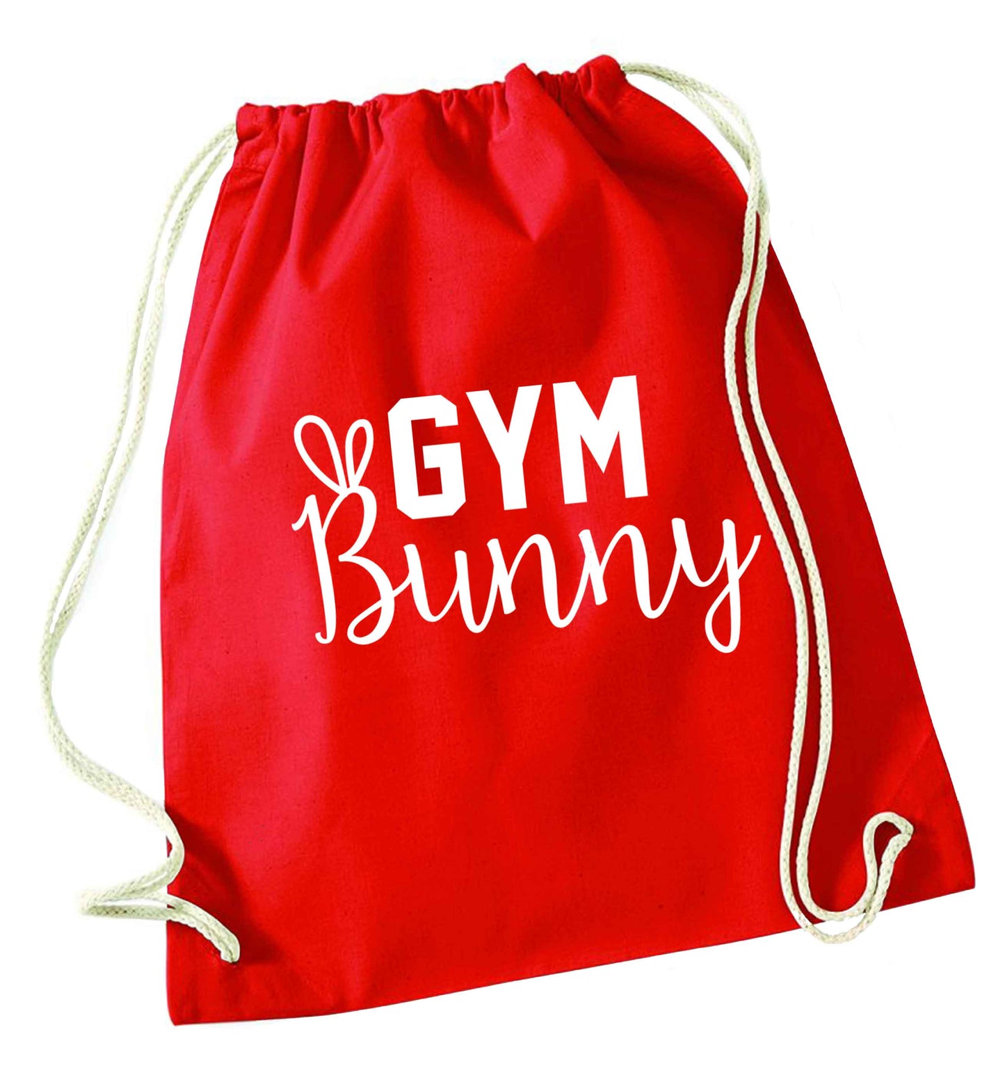 gym bunny red drawstring bag 