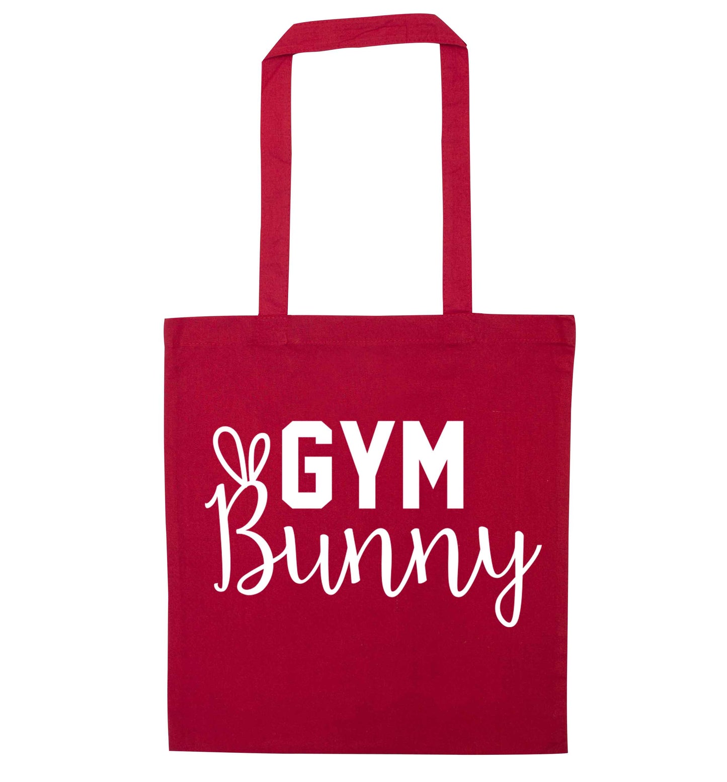 gym bunny red tote bag