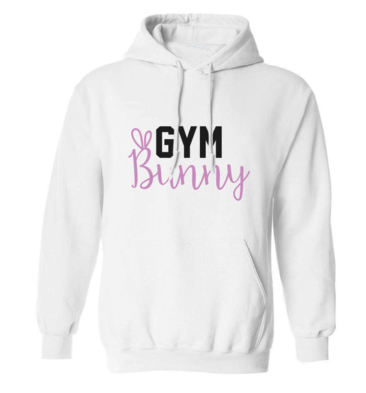 gym bunny adults unisex white hoodie 2XL